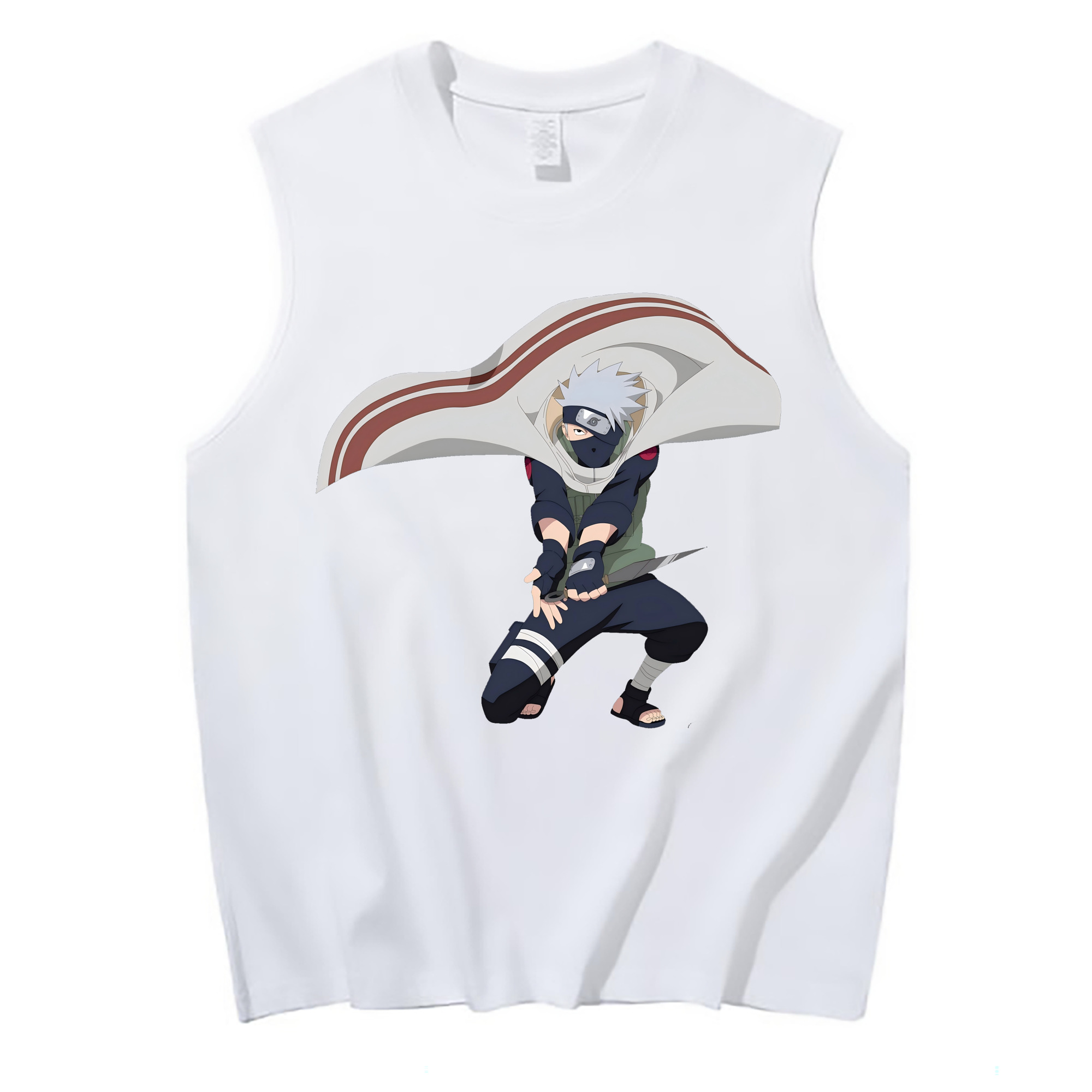 （画像用） NARUTO -ナルト- はたけ カカシ Hatake Kakashi コットン100％タンクトップ（フロントプリント）