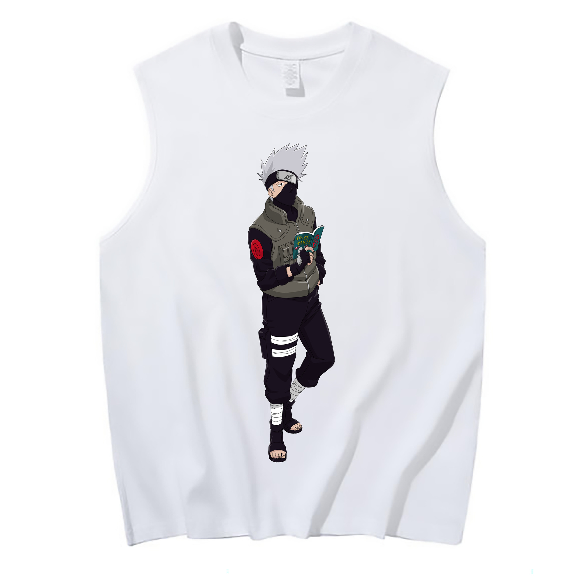 （画像用） NARUTO -ナルト- はたけ カカシ Hatake Kakashi コットン100％タンクトップ（フロントプリント）