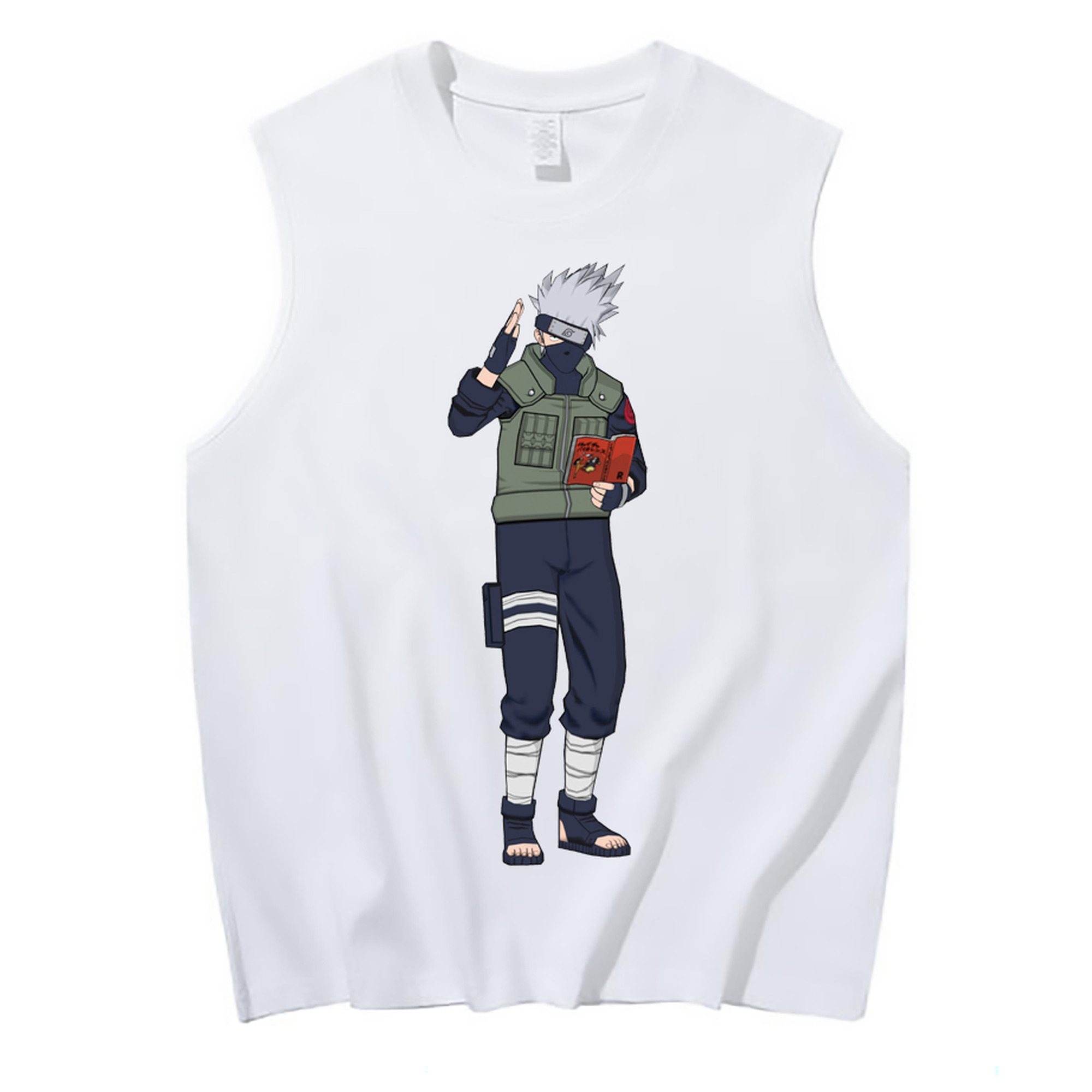 （画像用） NARUTO -ナルト- はたけ カカシ Hatake Kakashi コットン100％タンクトップ（フロントプリント）