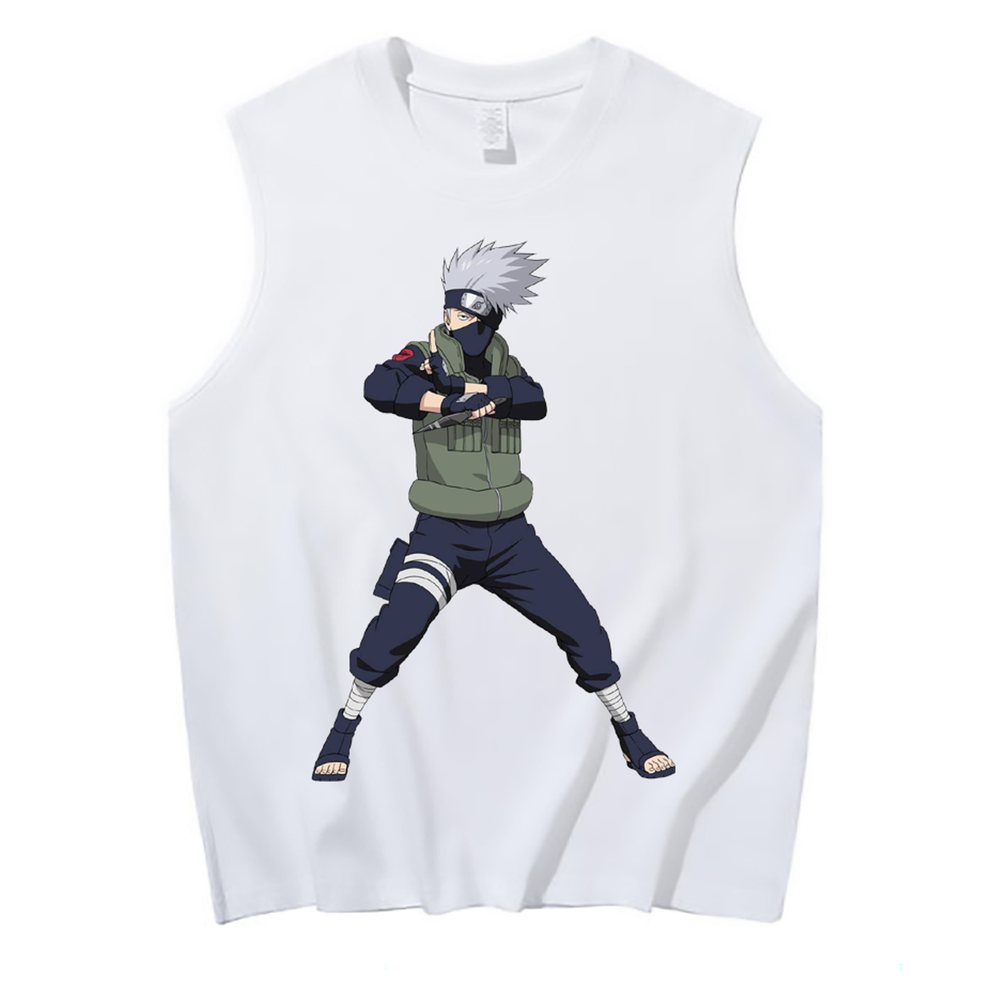 （画像用） NARUTO -ナルト- はたけ カカシ Hatake Kakashi コットン100％タンクトップ（フロントプリント）