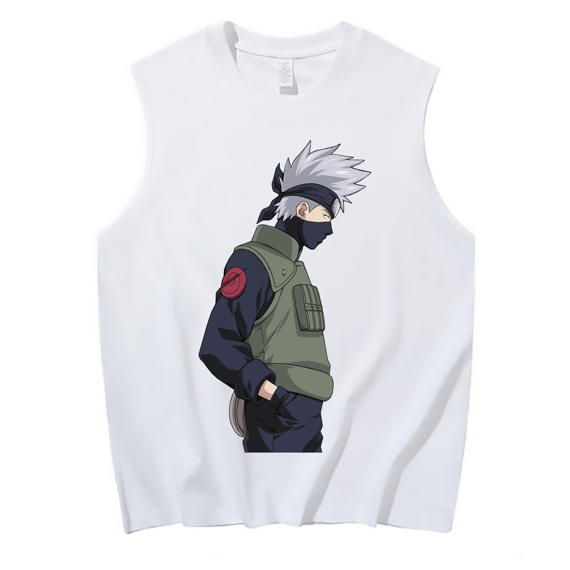 （画像用） NARUTO -ナルト- はたけ カカシ Hatake Kakashi コットン100％タンクトップ（フロントプリント）