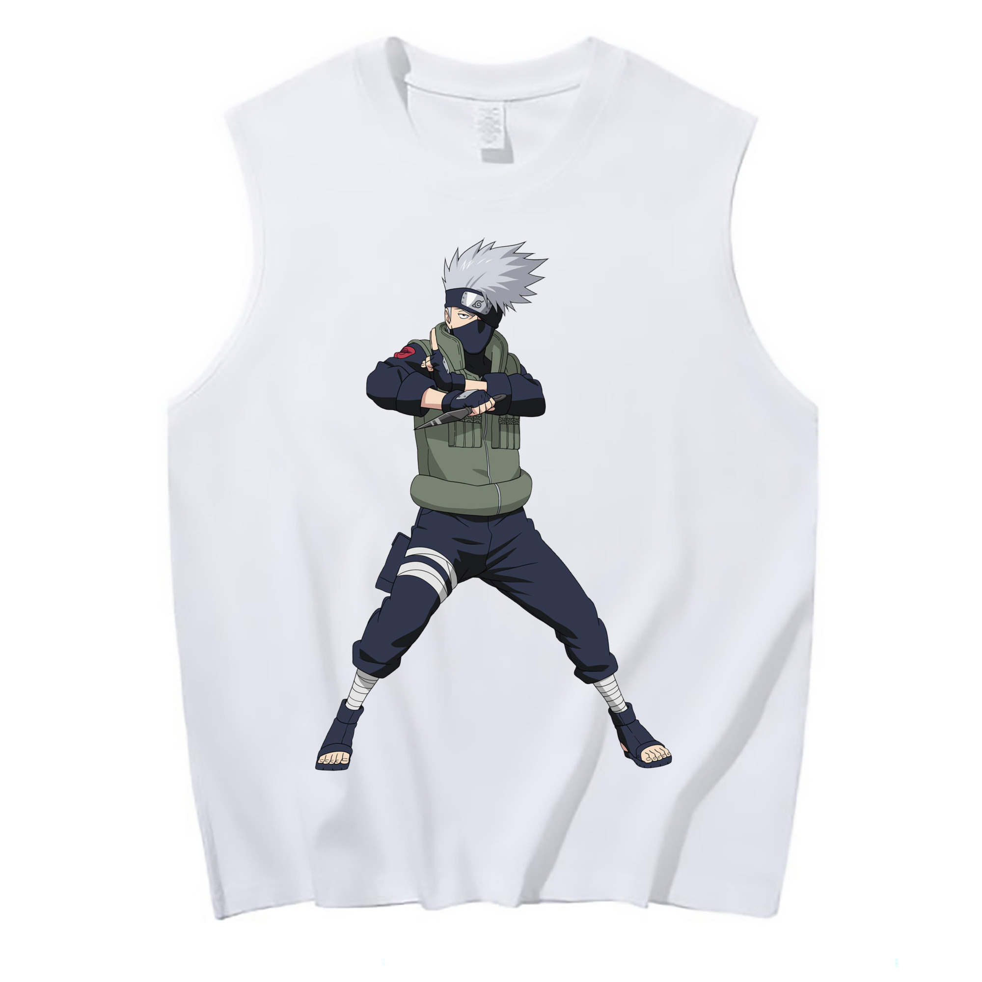 （画像用） NARUTO -ナルト- はたけ カカシ Hatake Kakashi コットン100％タンクトップ（フロントプリント）