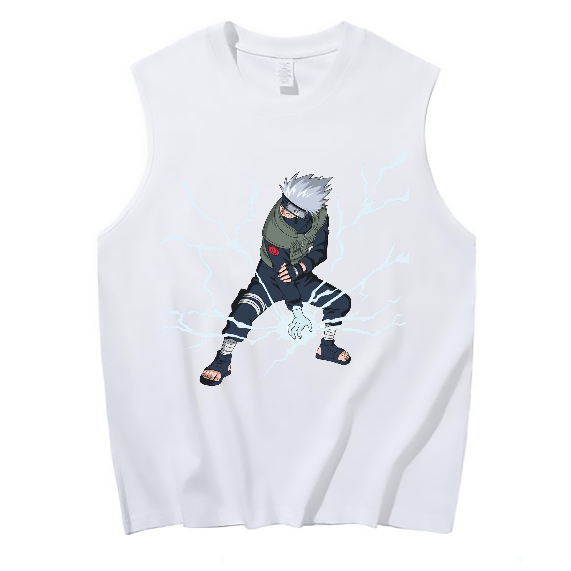 （画像用） NARUTO -ナルト- はたけ カカシ Hatake Kakashi コットン100％タンクトップ（フロントプリント）