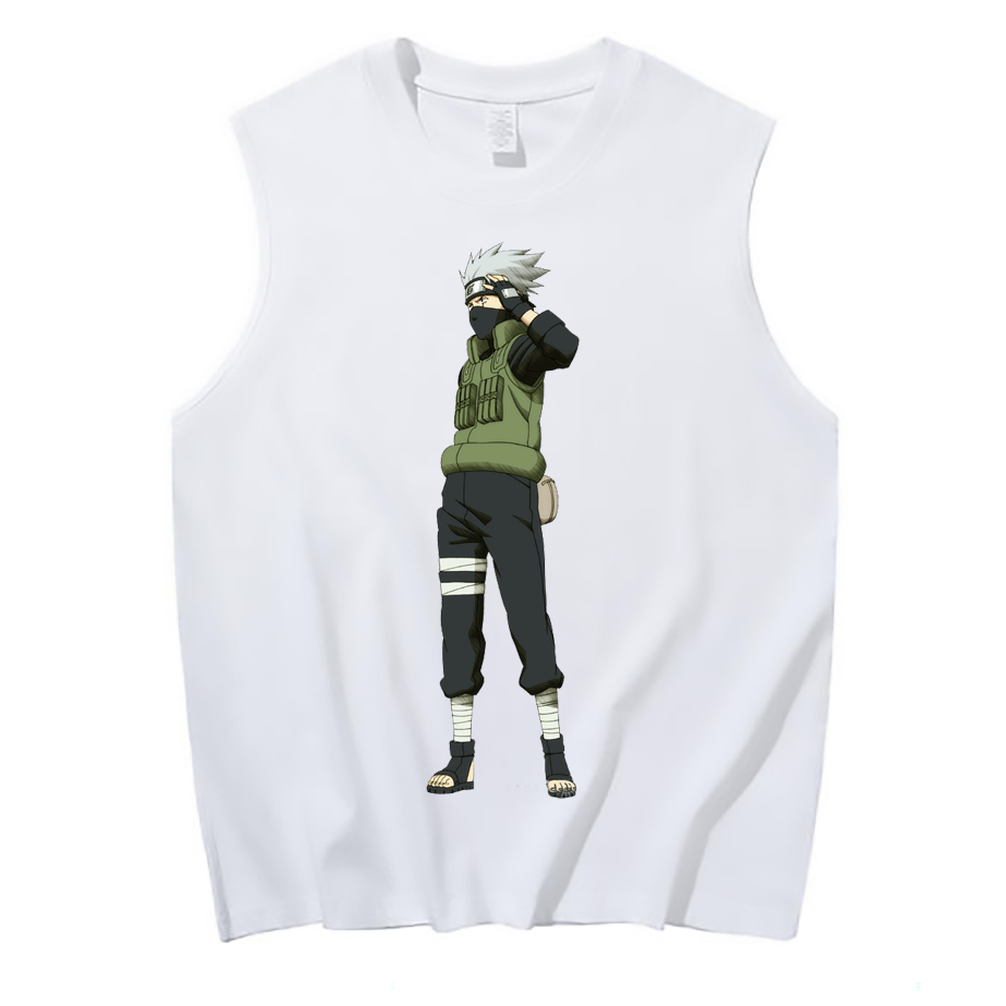 （画像用） NARUTO -ナルト- はたけ カカシ Hatake Kakashi コットン100％タンクトップ（フロントプリント）