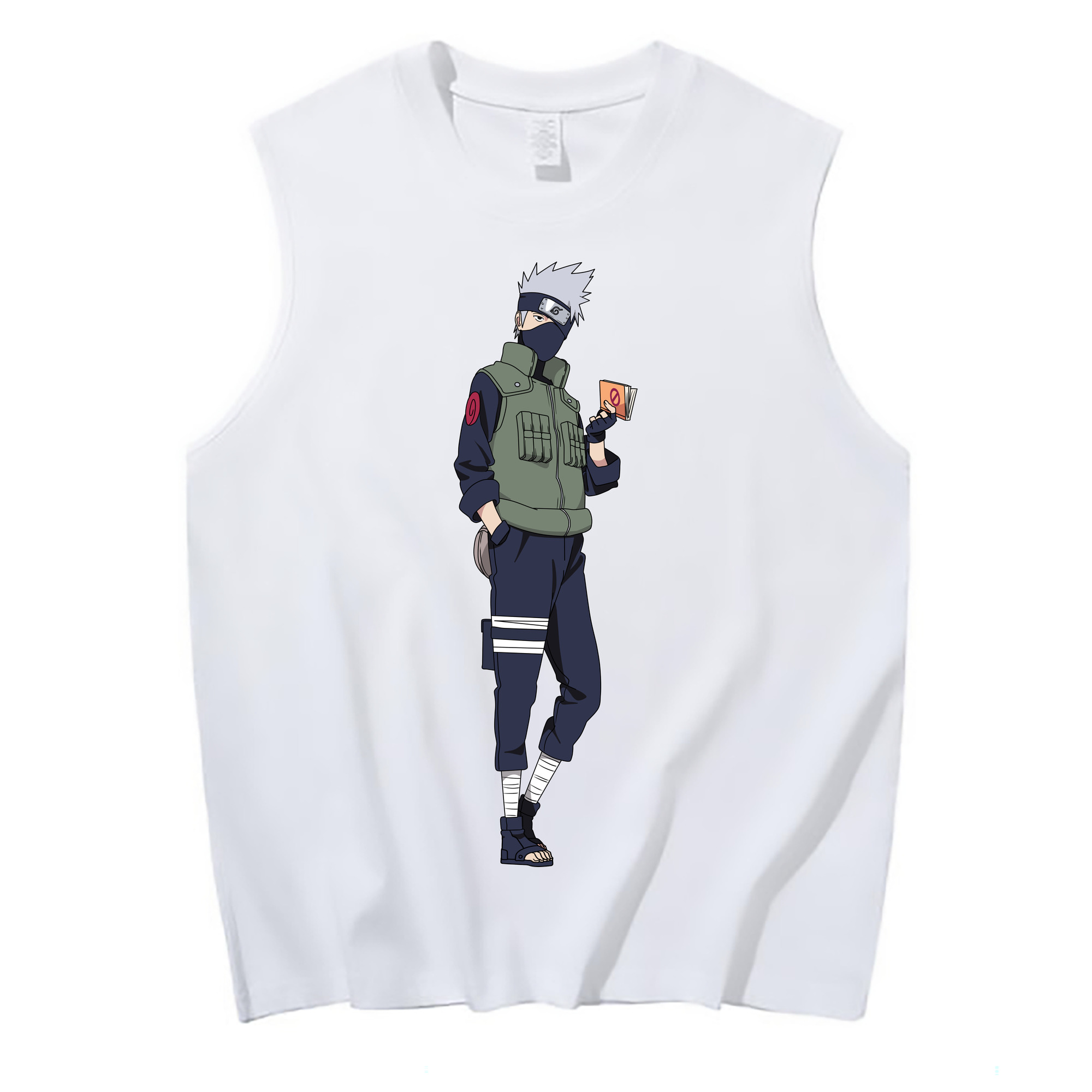 （画像用） NARUTO -ナルト- はたけ カカシ Hatake Kakashi コットン100％タンクトップ（フロントプリント）