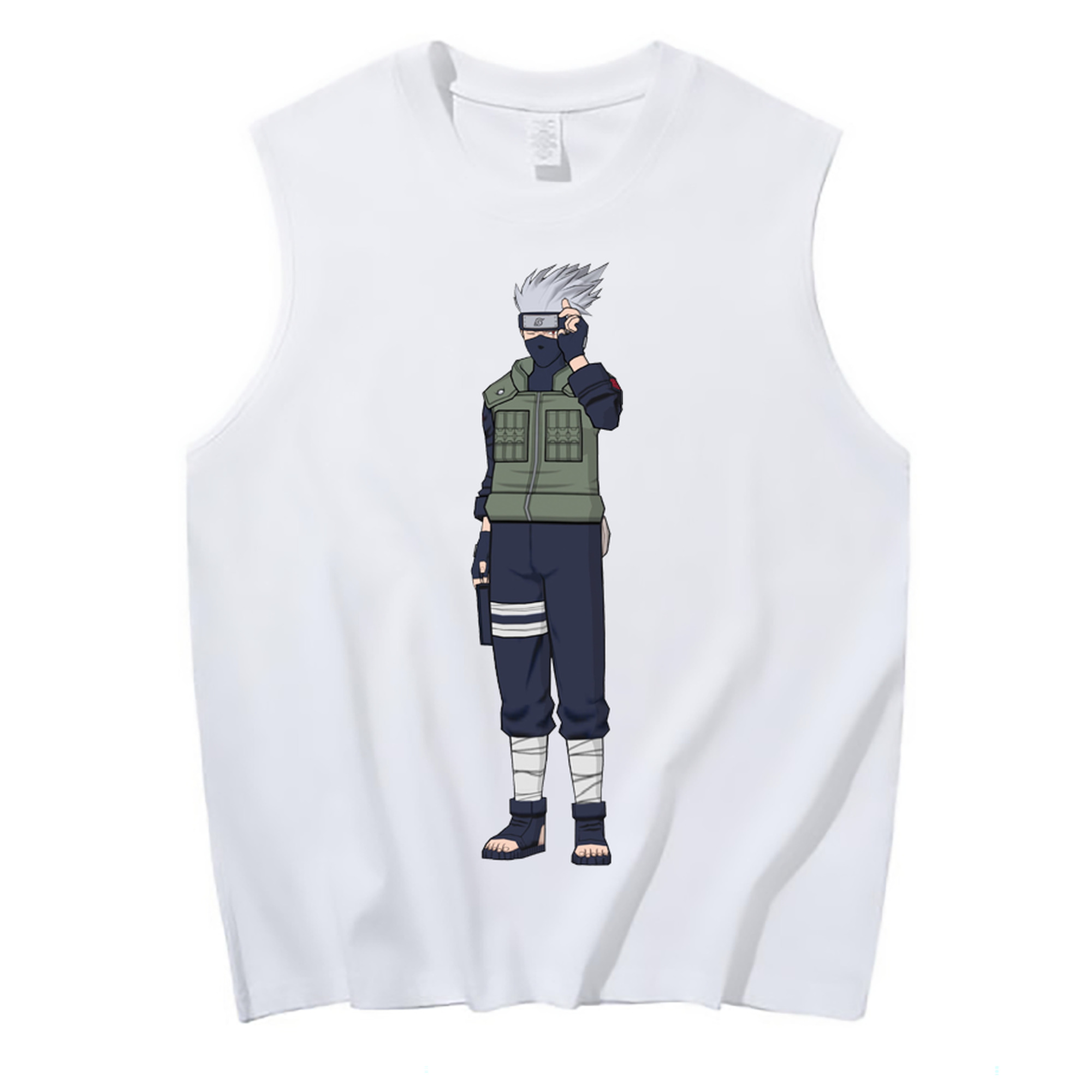 （画像用） NARUTO -ナルト- はたけ カカシ Hatake Kakashi コットン100％タンクトップ（フロントプリント）