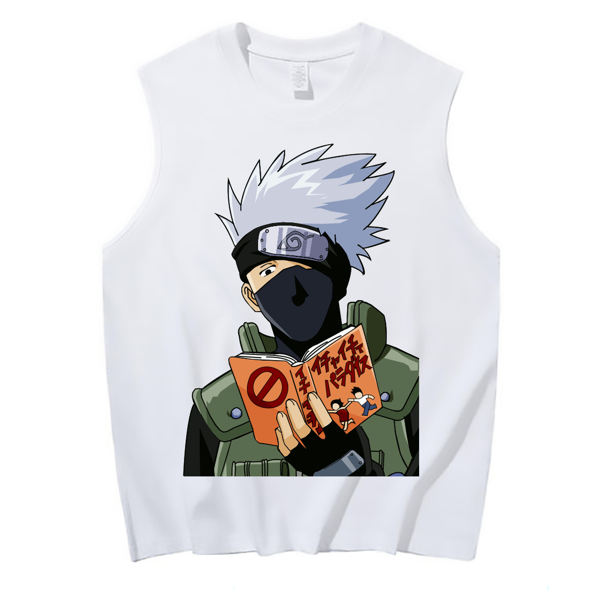 （画像用） NARUTO -ナルト- はたけ カカシ Hatake Kakashi コットン100％タンクトップ（フロントプリント）