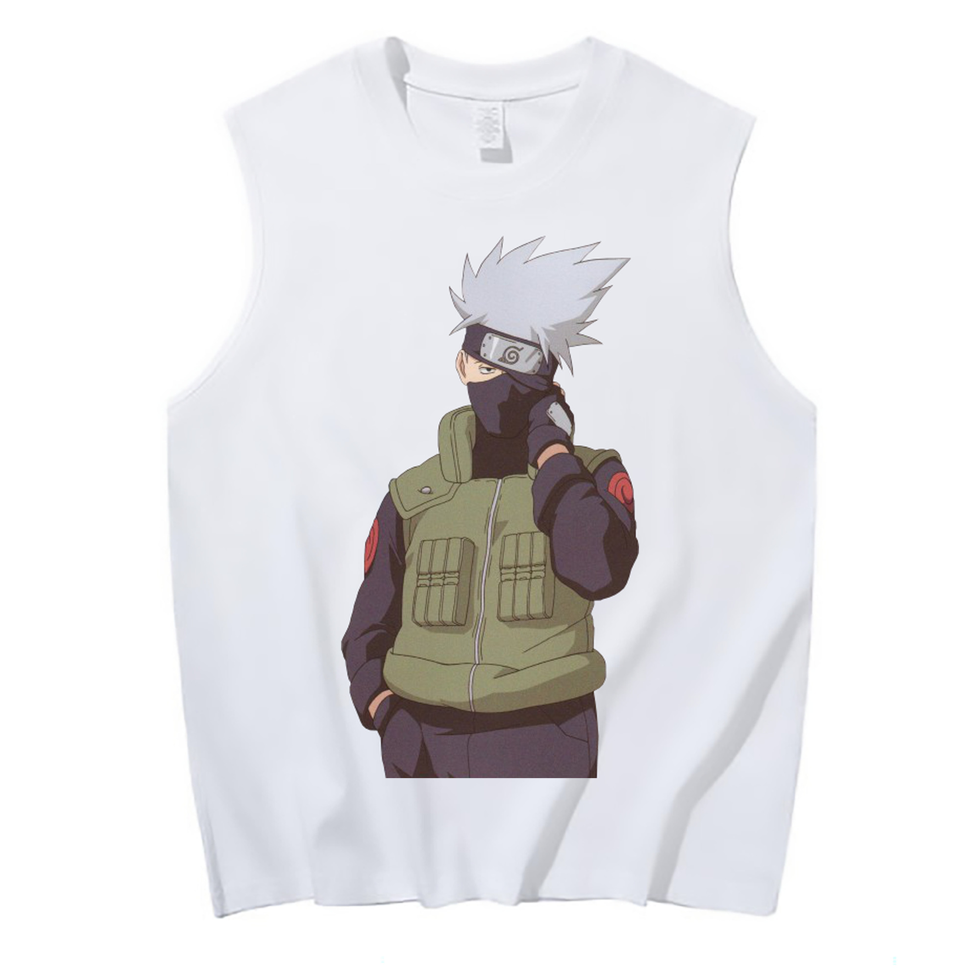 （画像用） NARUTO -ナルト- はたけ カカシ Hatake Kakashi コットン100％タンクトップ（フロントプリント）