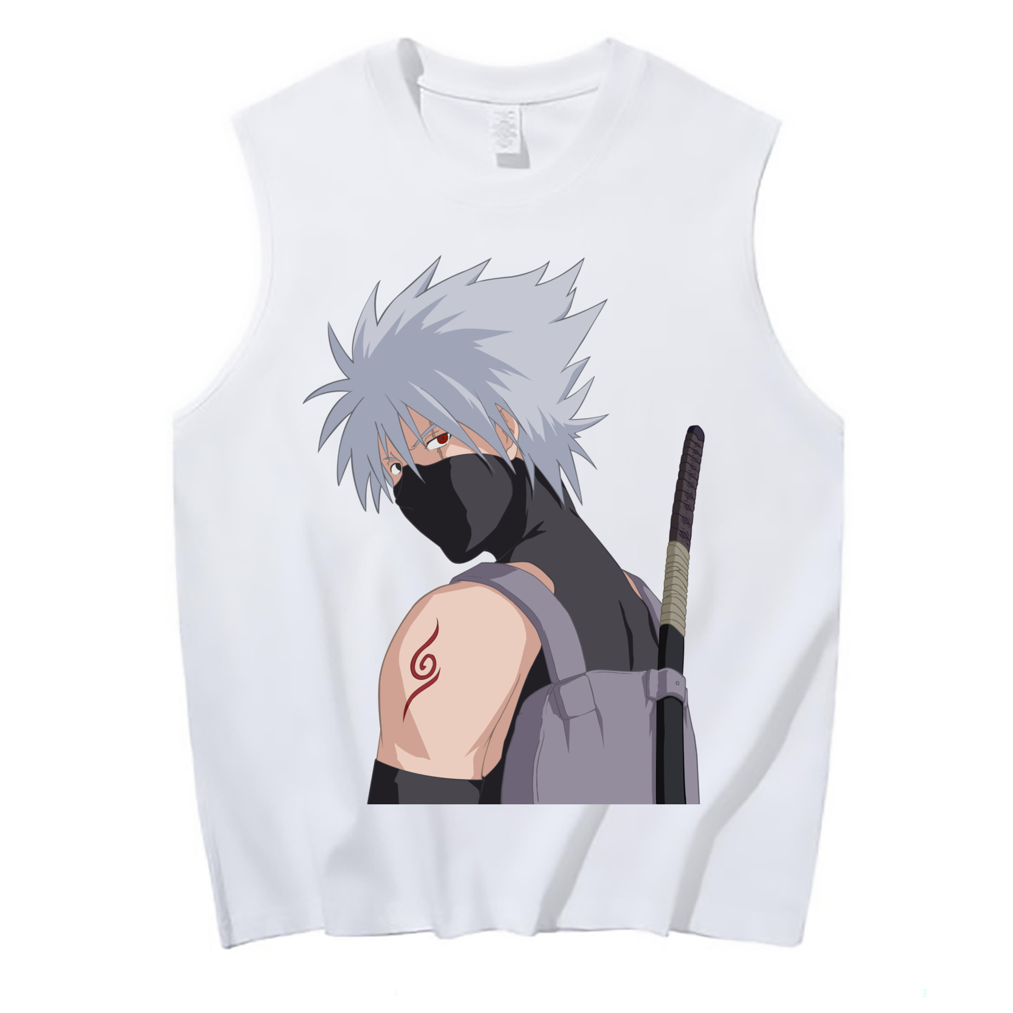 （画像用） NARUTO -ナルト- はたけ カカシ Hatake Kakashi コットン100％タンクトップ（フロントプリント）