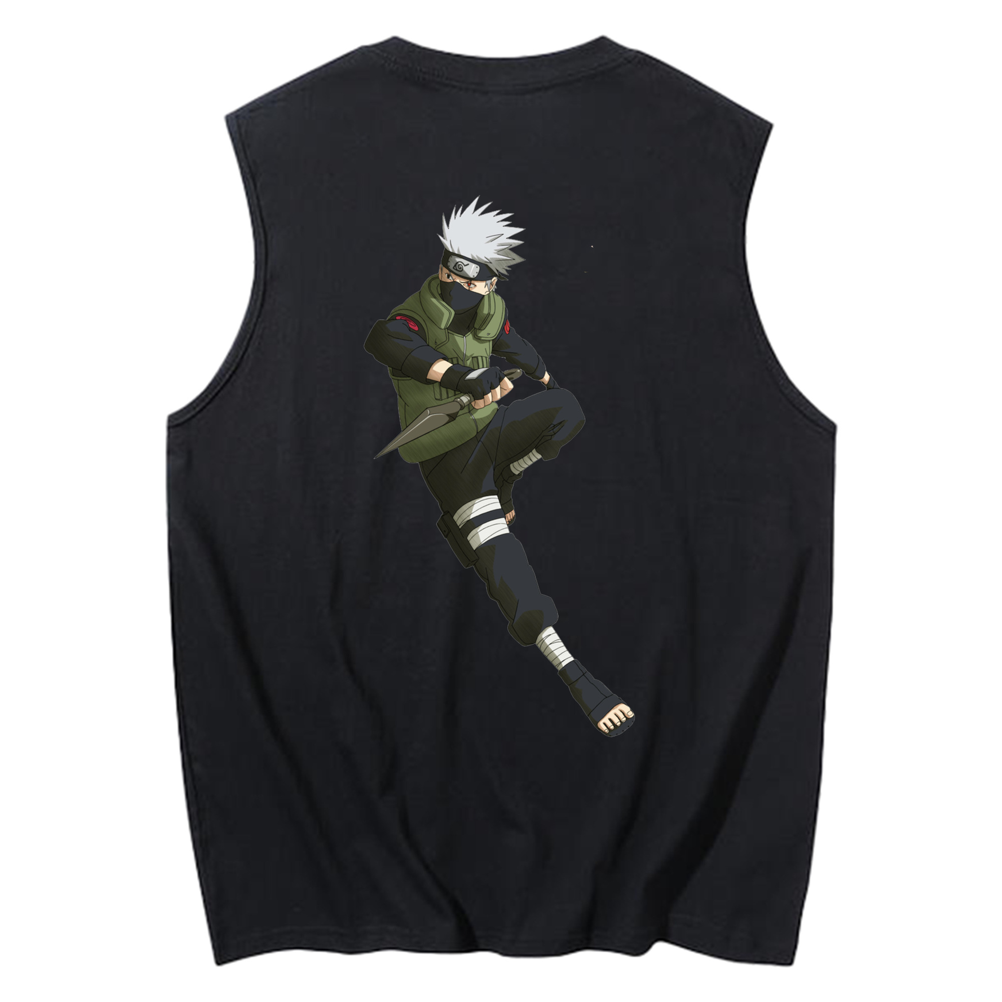 （画像用） NARUTO -ナルト- はたけ カカシ Hatake Kakashi コットン100％タンクトップ（背面プリント）