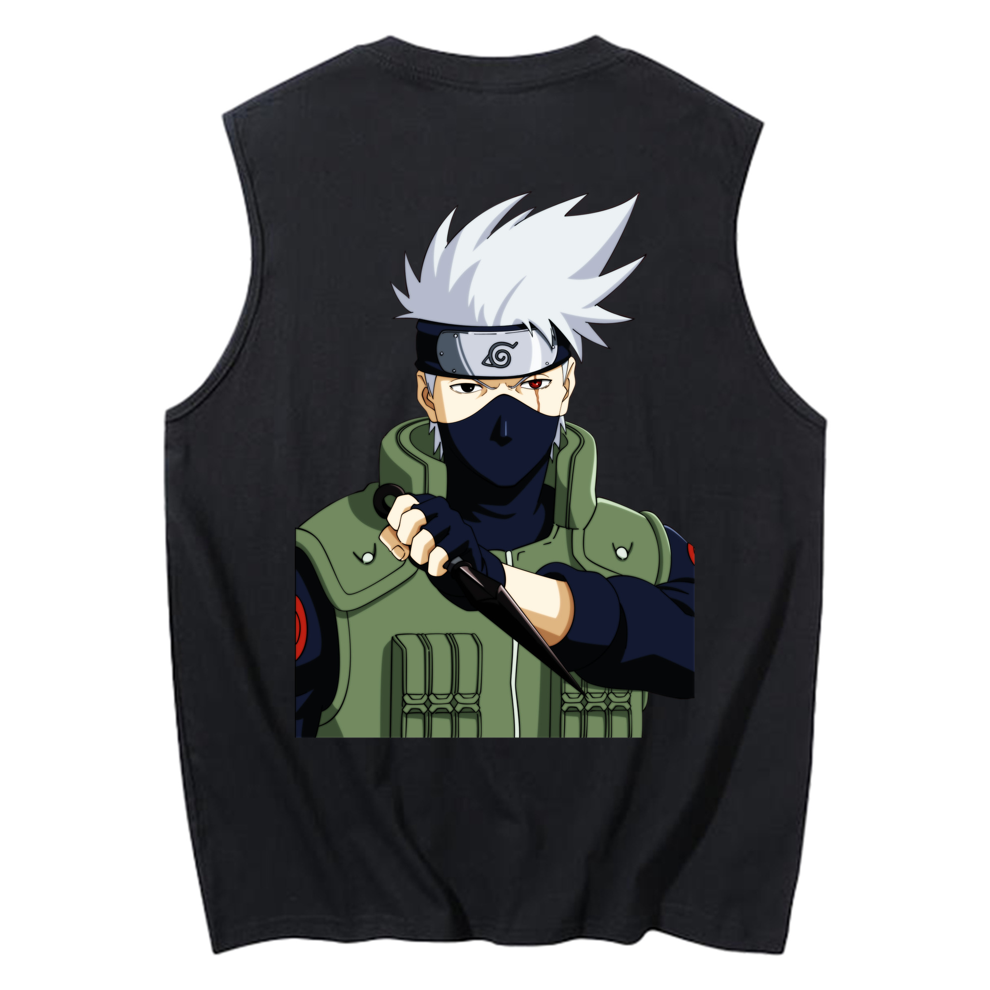 （画像用） NARUTO -ナルト- はたけ カカシ Hatake Kakashi コットン100％タンクトップ（背面プリント）