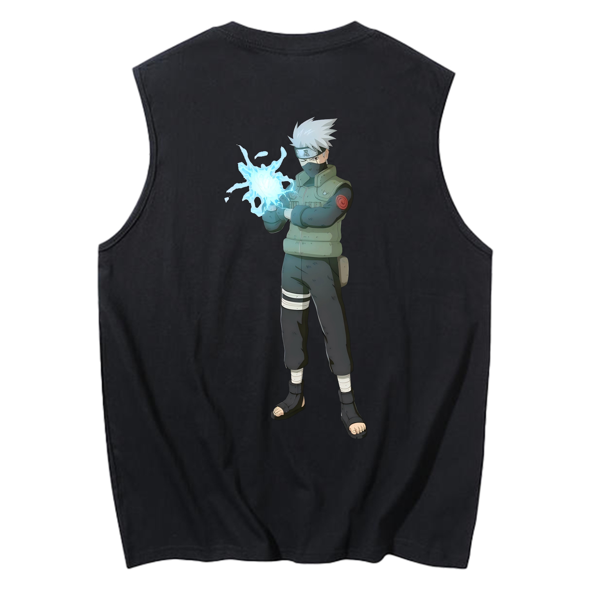 （画像用） NARUTO -ナルト- はたけ カカシ Hatake Kakashi コットン100％タンクトップ（背面プリント）