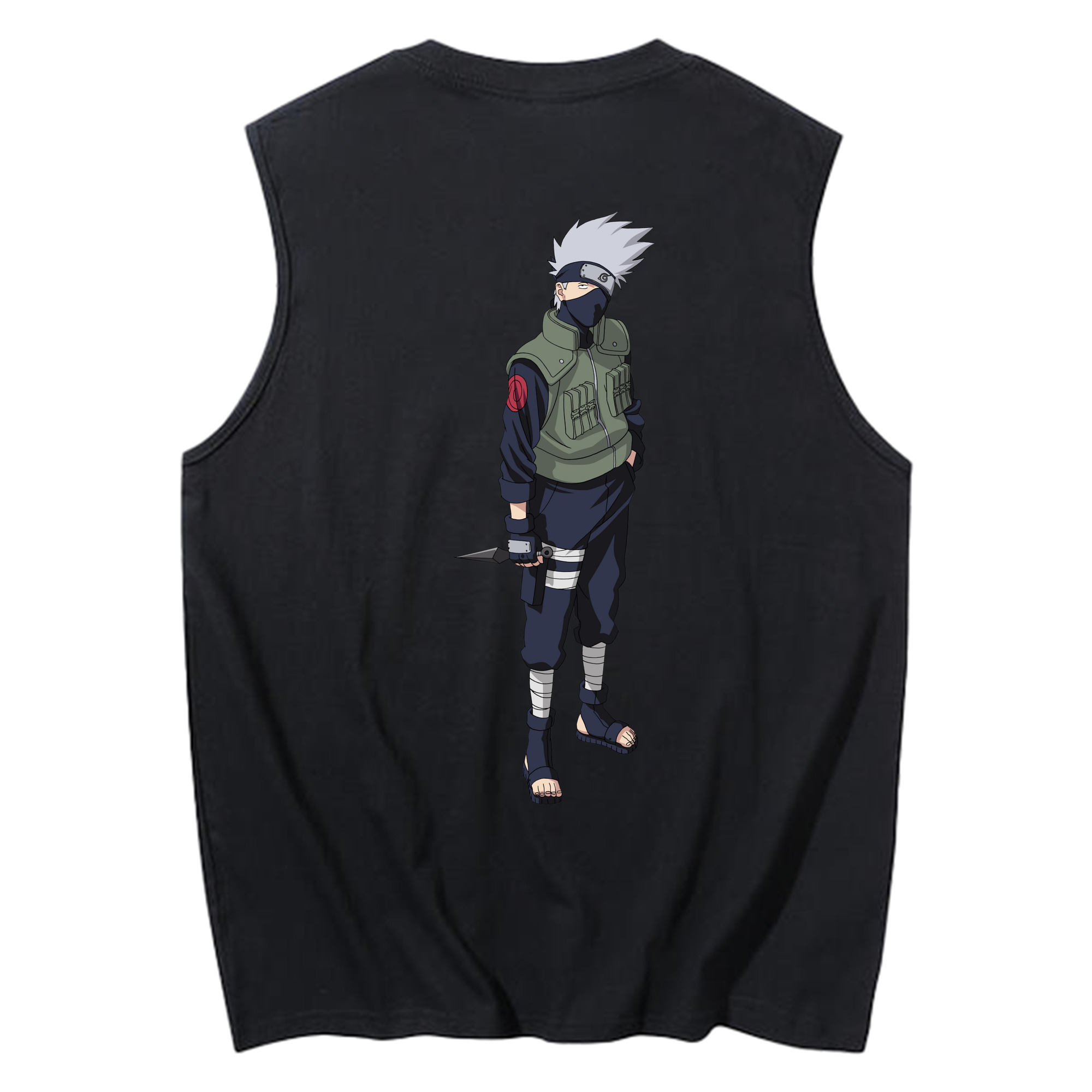 （画像用） NARUTO -ナルト- はたけ カカシ Hatake Kakashi コットン100％タンクトップ（背面プリント）