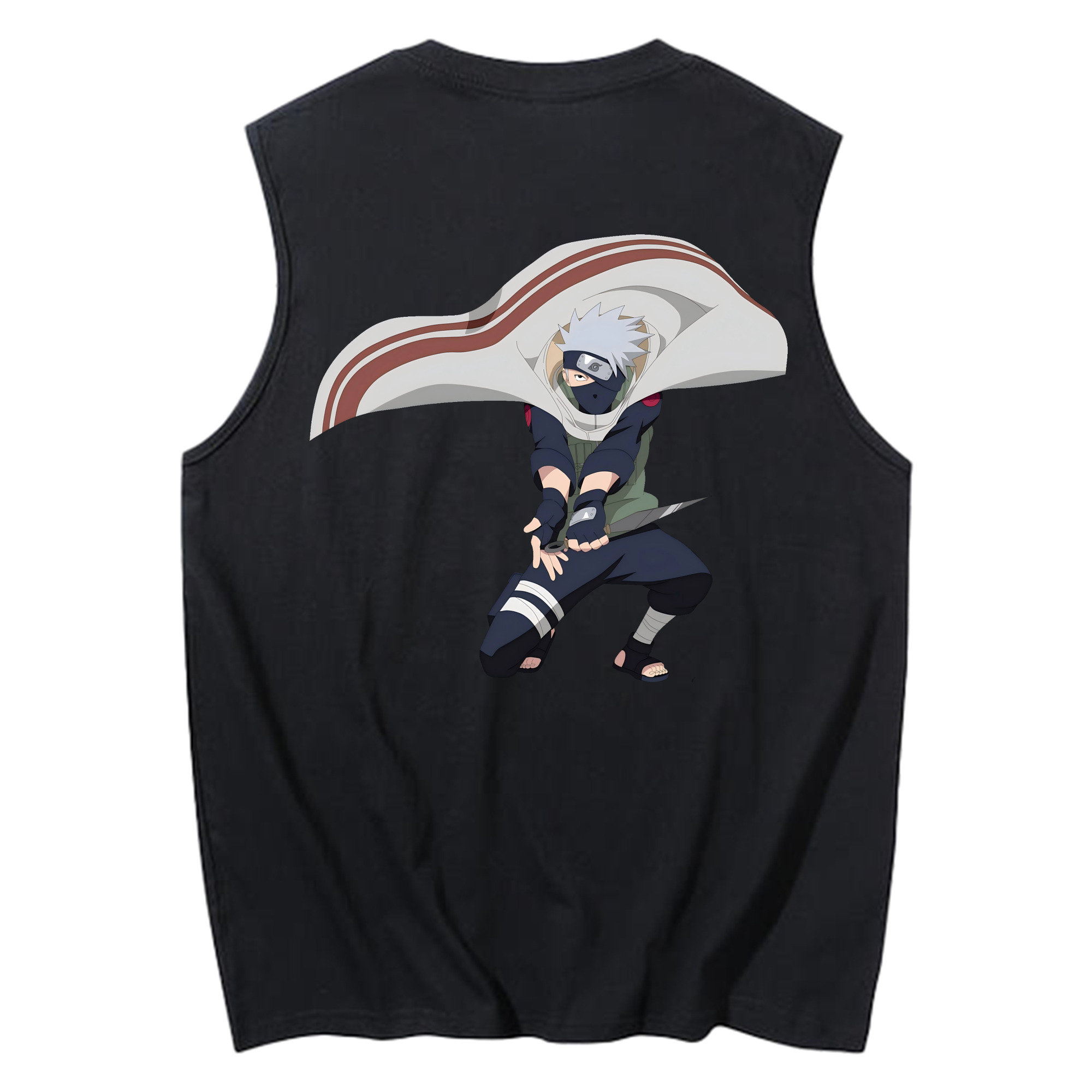 （画像用） NARUTO -ナルト- はたけ カカシ Hatake Kakashi コットン100％タンクトップ（背面プリント）