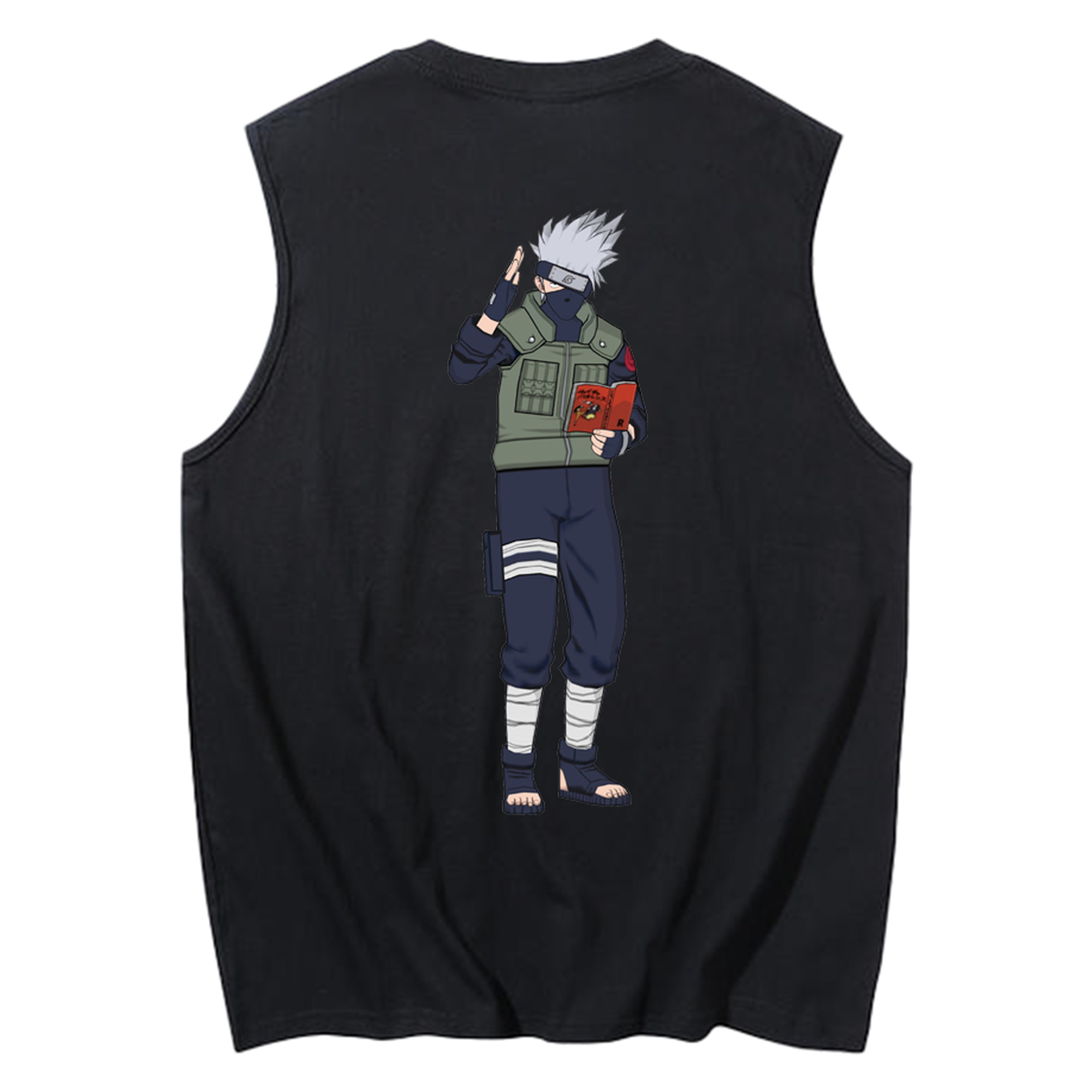 （画像用） NARUTO -ナルト- はたけ カカシ Hatake Kakashi コットン100％タンクトップ（背面プリント）