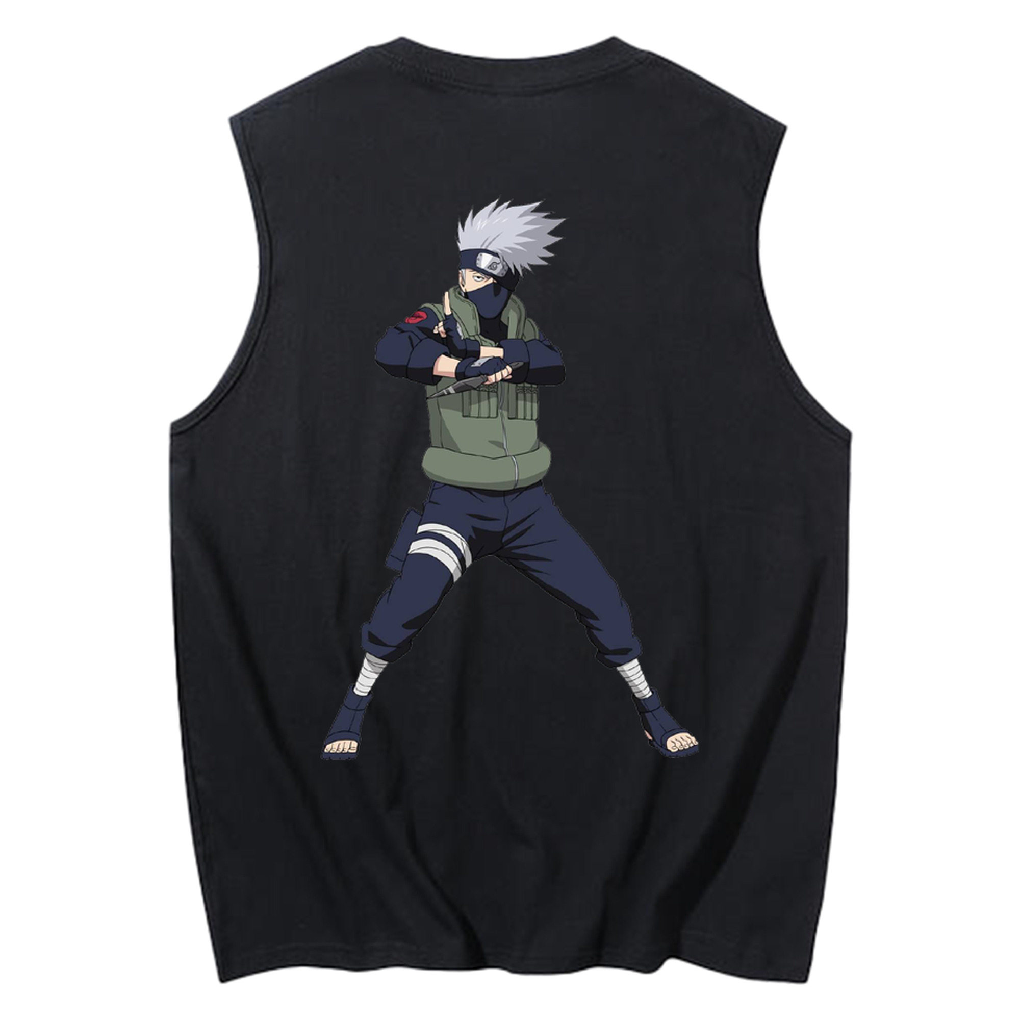 （画像用） NARUTO -ナルト- はたけ カカシ Hatake Kakashi コットン100％タンクトップ（背面プリント）