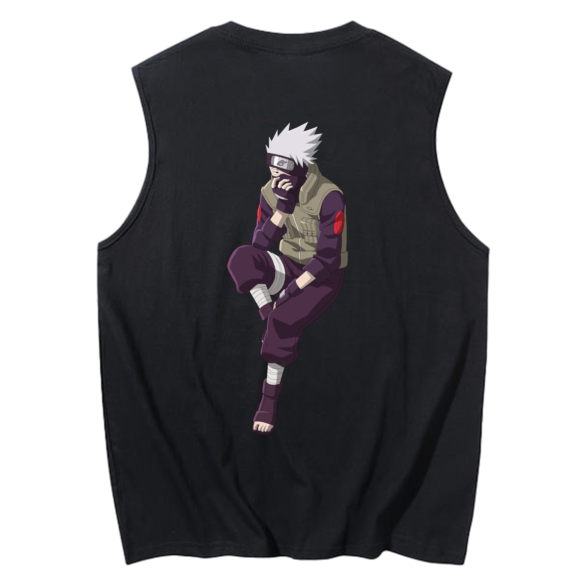 （画像用） NARUTO -ナルト- はたけ カカシ Hatake Kakashi コットン100％タンクトップ（背面プリント）