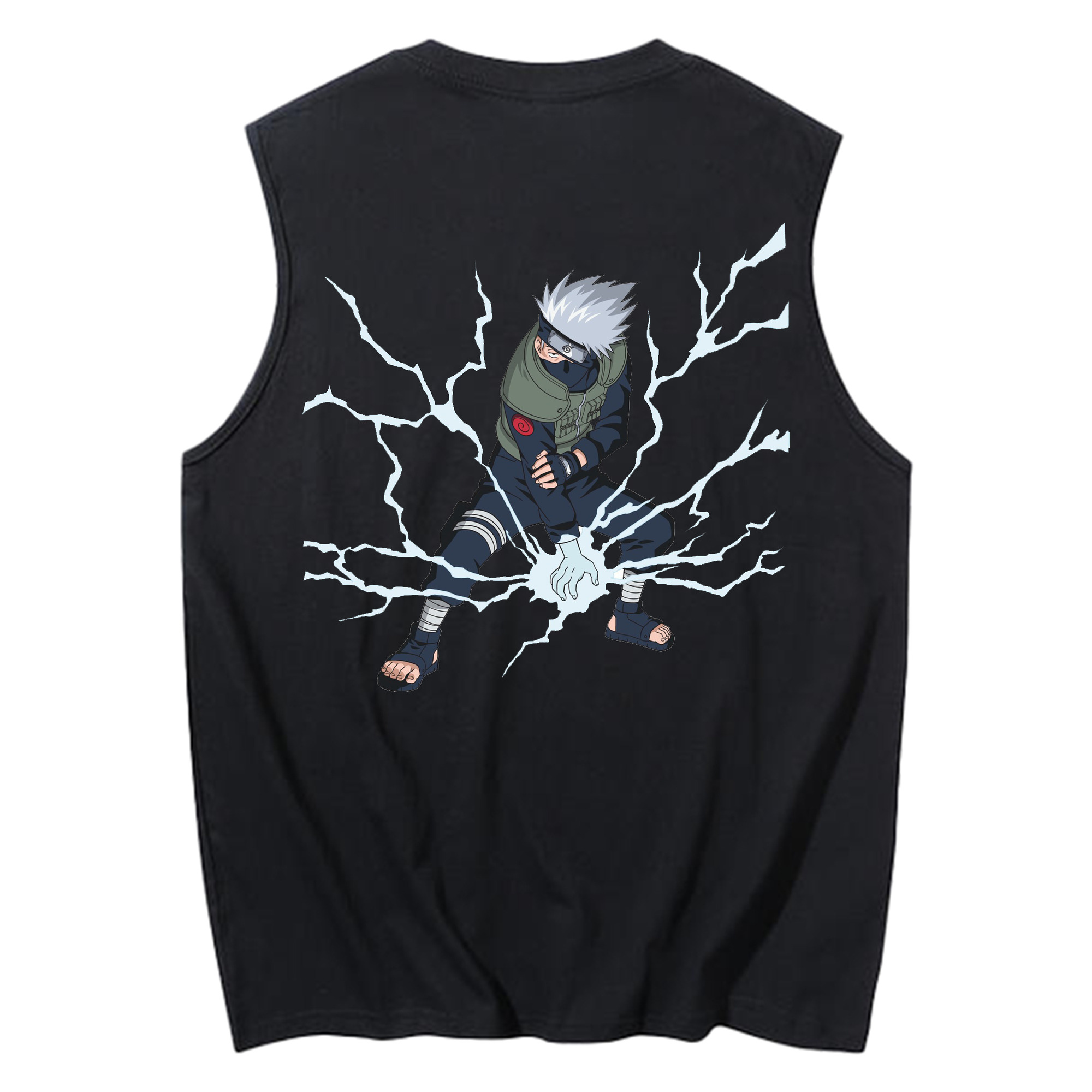（画像用） NARUTO -ナルト- はたけ カカシ Hatake Kakashi コットン100％タンクトップ（背面プリント）