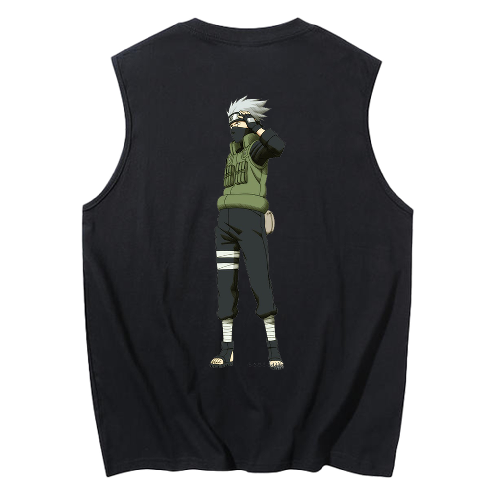 （画像用） NARUTO -ナルト- はたけ カカシ Hatake Kakashi コットン100％タンクトップ（背面プリント）