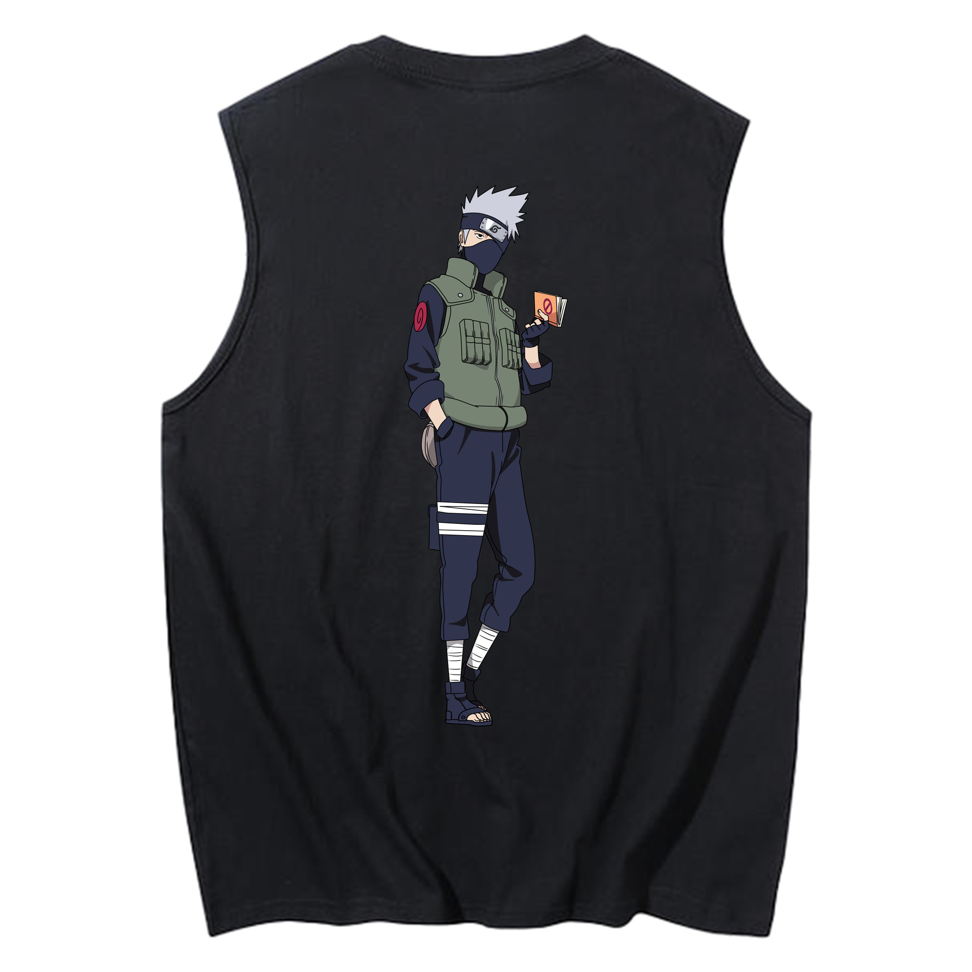 （画像用） NARUTO -ナルト- はたけ カカシ Hatake Kakashi コットン100％タンクトップ（背面プリント）
