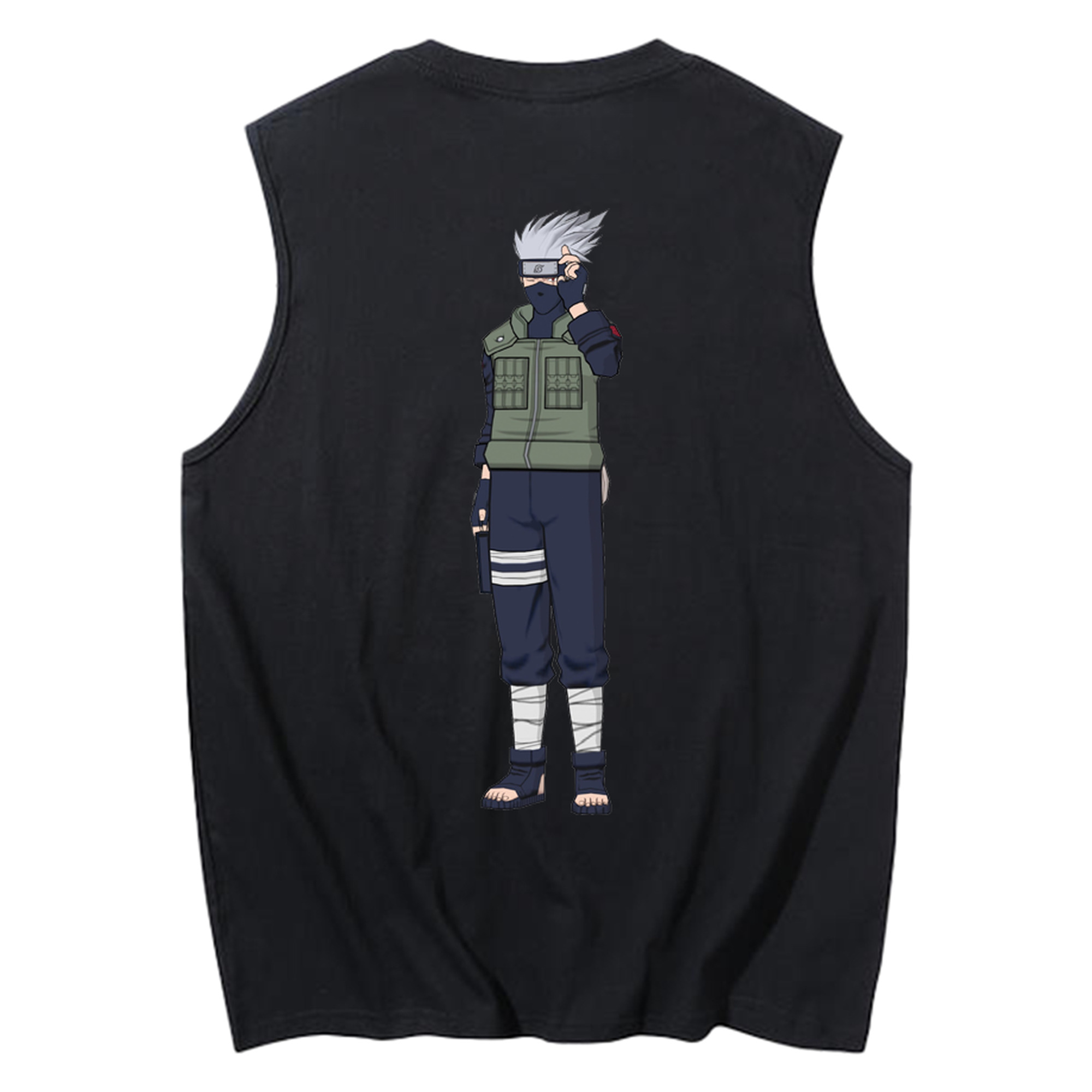 （画像用） NARUTO -ナルト- はたけ カカシ Hatake Kakashi コットン100％タンクトップ（背面プリント）