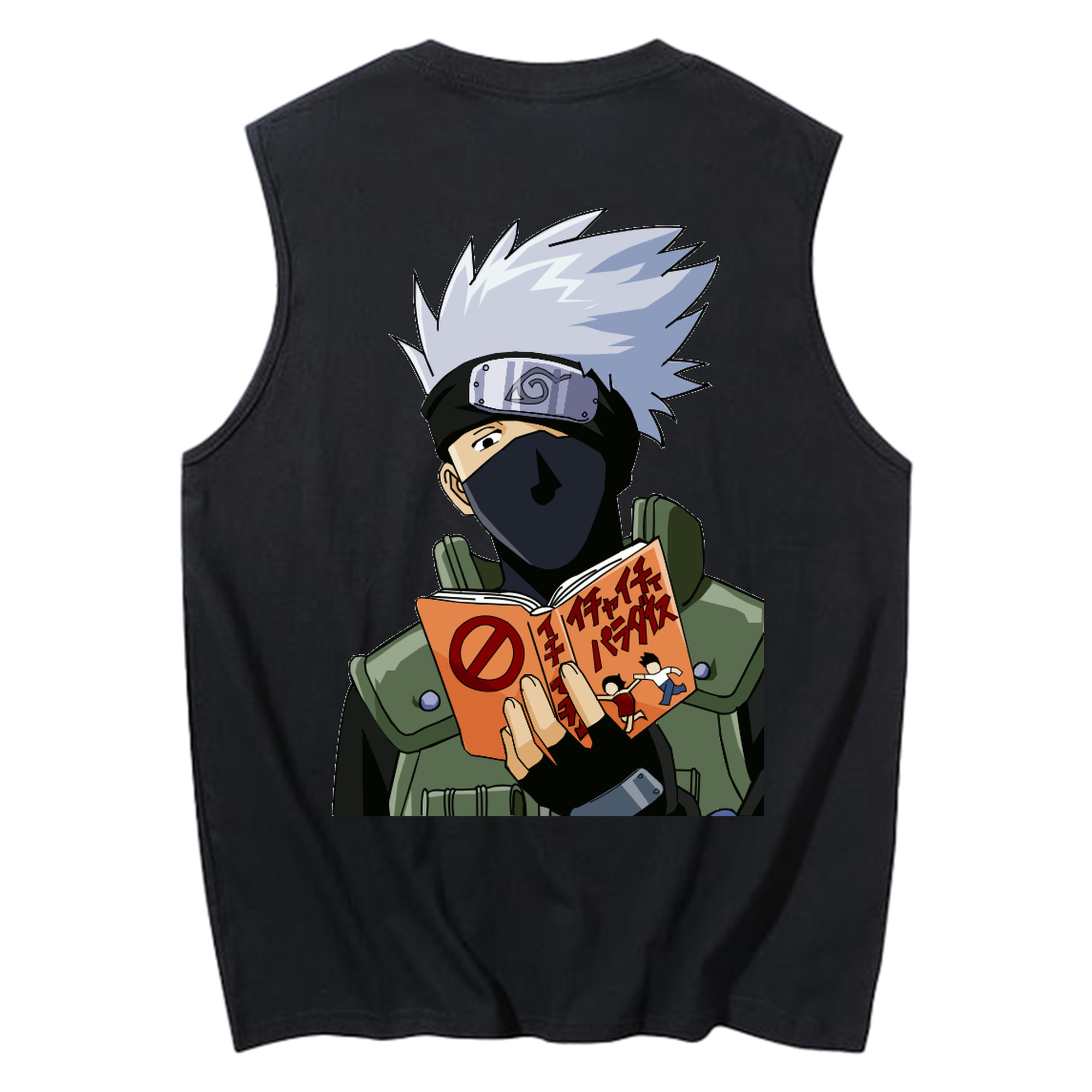 （画像用） NARUTO -ナルト- はたけ カカシ Hatake Kakashi コットン100％タンクトップ（背面プリント）
