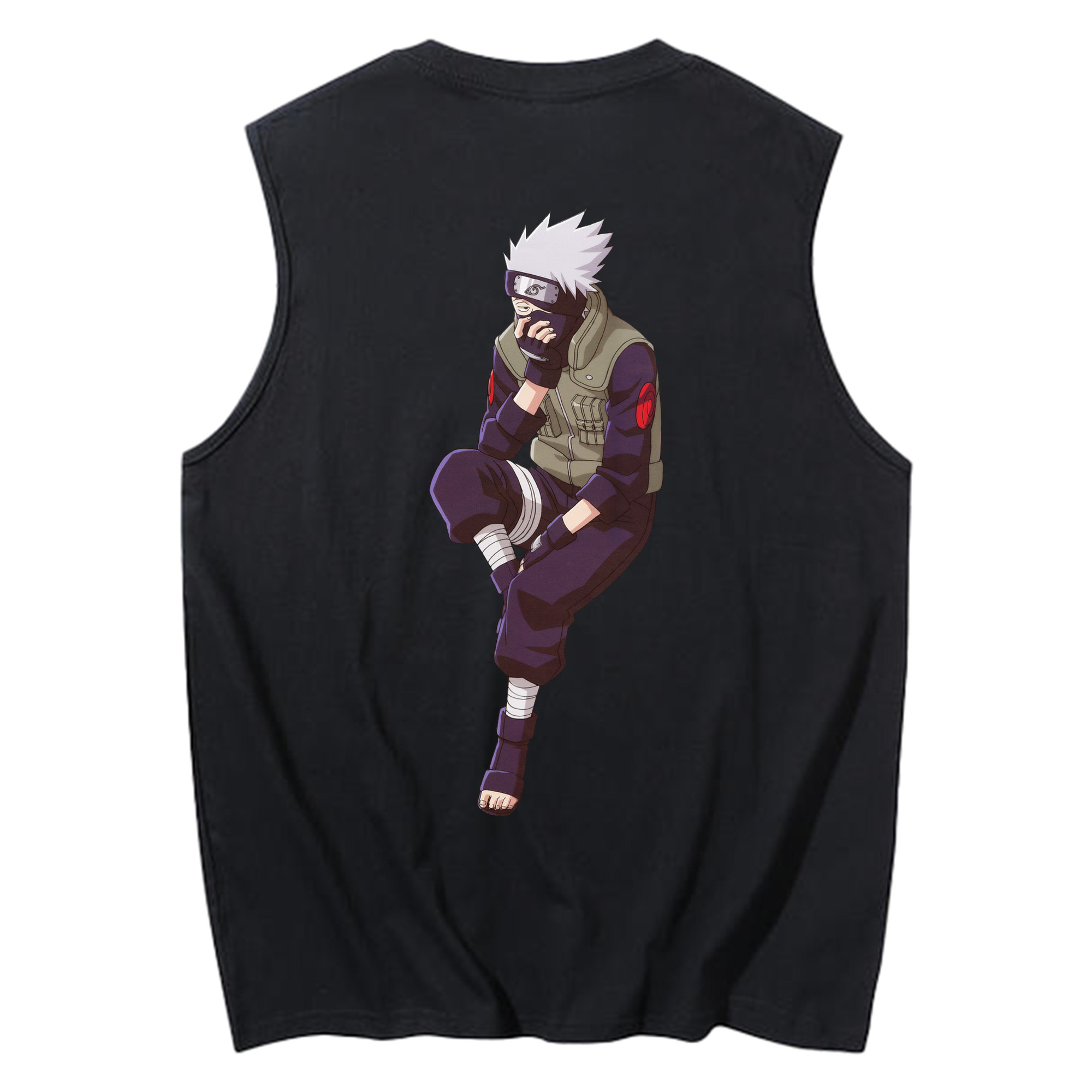 （画像用） NARUTO -ナルト- はたけ カカシ Hatake Kakashi コットン100％タンクトップ（背面プリント）