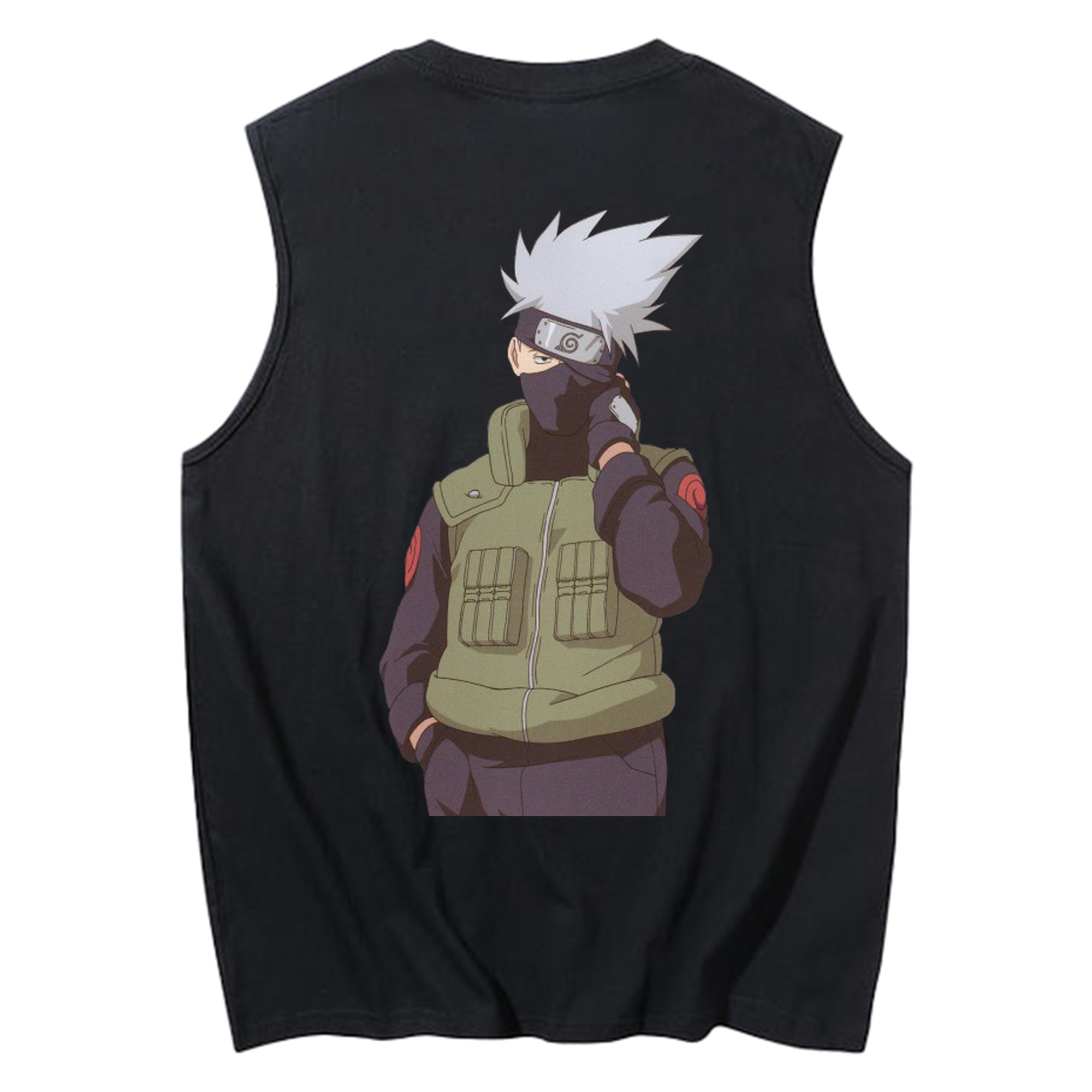 （画像用） NARUTO -ナルト- はたけ カカシ Hatake Kakashi コットン100％タンクトップ（背面プリント）