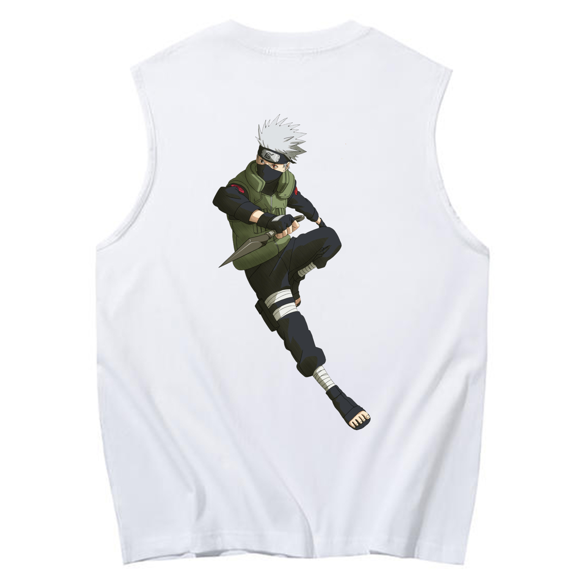 （画像用） NARUTO -ナルト- はたけ カカシ Hatake Kakashi コットン100％タンクトップ（背面プリント）