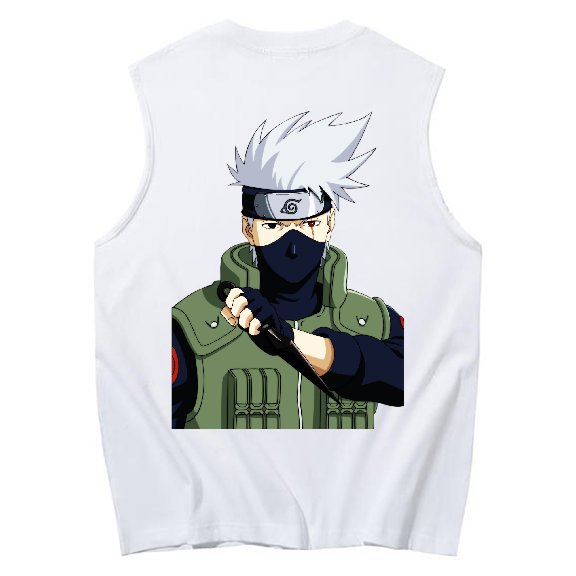 （画像用） NARUTO -ナルト- はたけ カカシ Hatake Kakashi コットン100％タンクトップ（背面プリント）