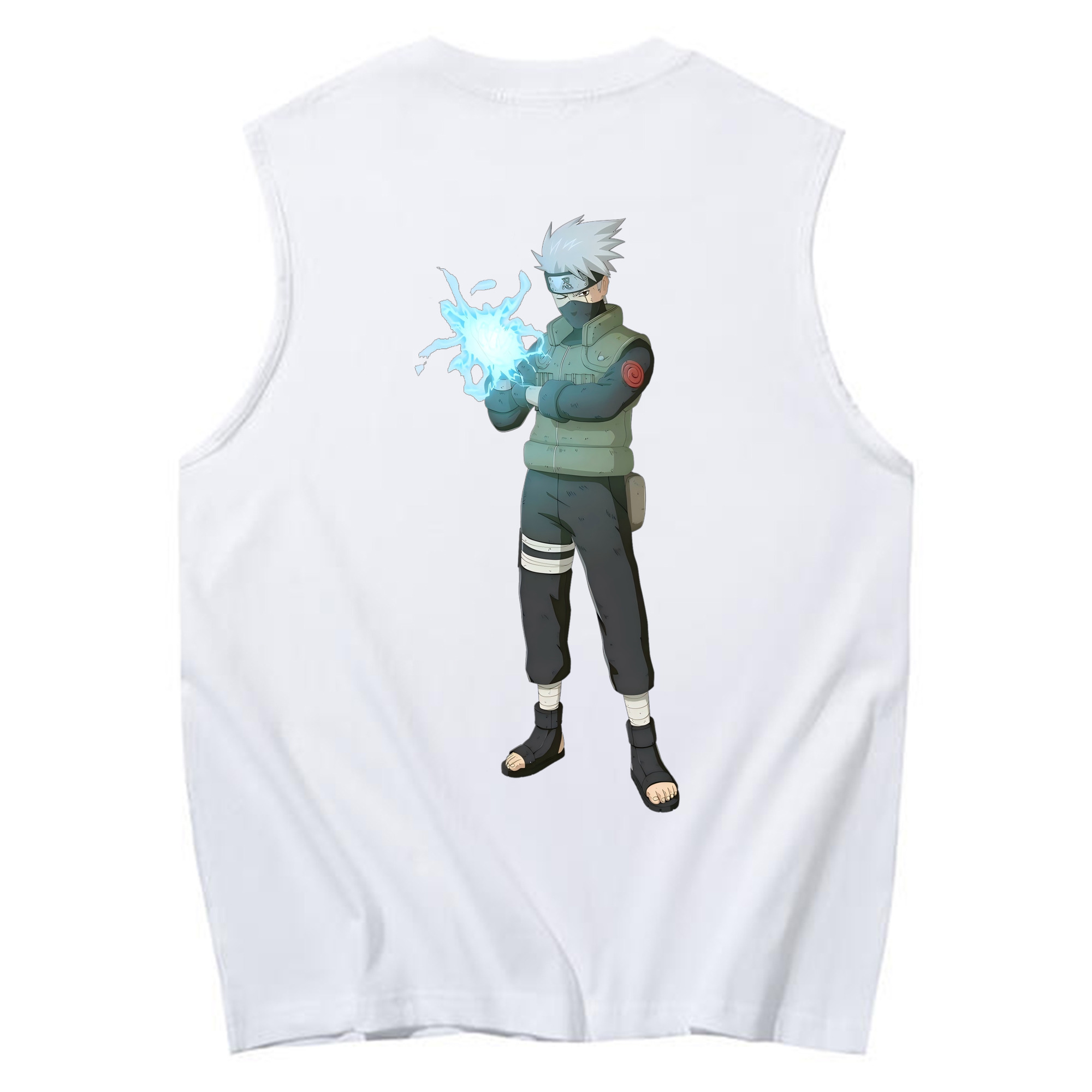 （画像用） NARUTO -ナルト- はたけ カカシ Hatake Kakashi コットン100％タンクトップ（背面プリント）