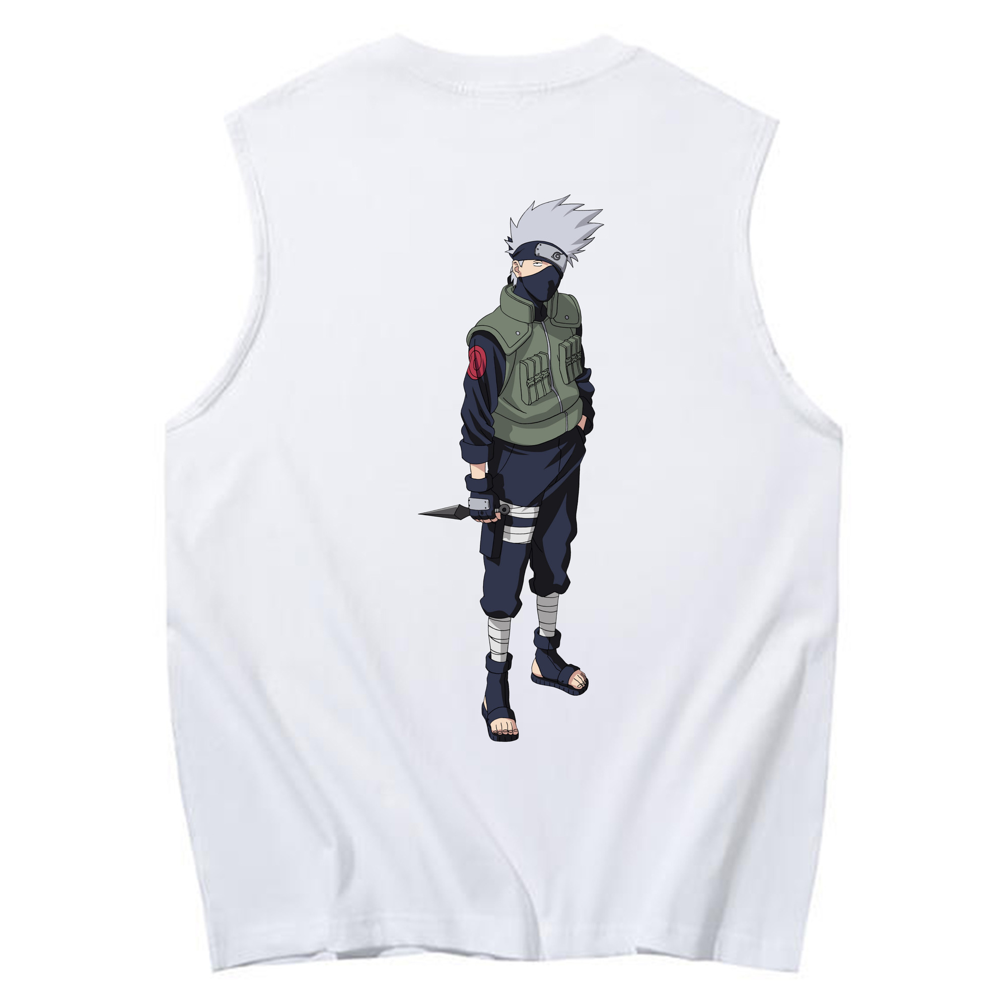 （画像用） NARUTO -ナルト- はたけ カカシ Hatake Kakashi コットン100％タンクトップ（背面プリント）