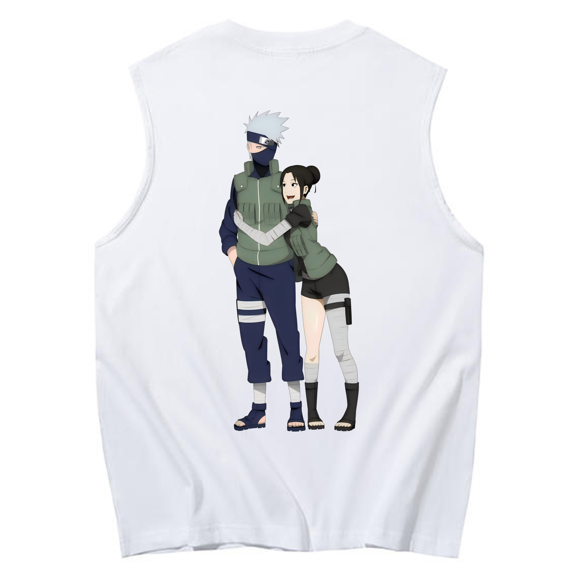 （画像用） NARUTO -ナルト- はたけ カカシ Hatake Kakashi コットン100％タンクトップ（背面プリント）