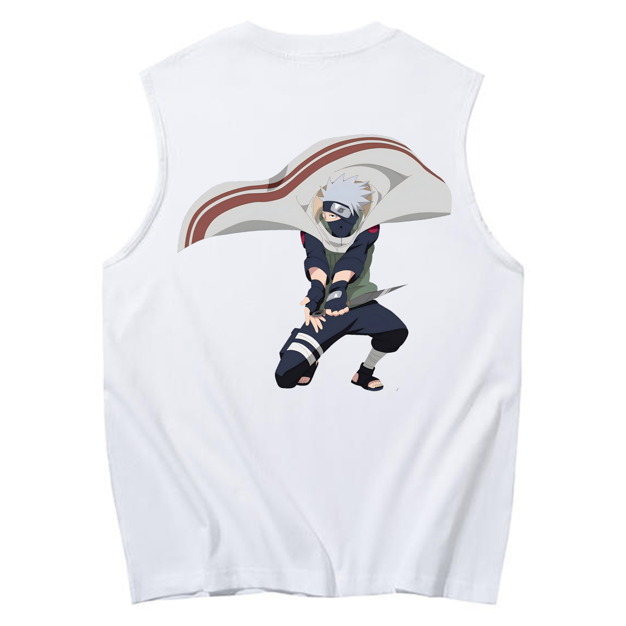 （画像用） NARUTO -ナルト- はたけ カカシ Hatake Kakashi コットン100％タンクトップ（背面プリント）