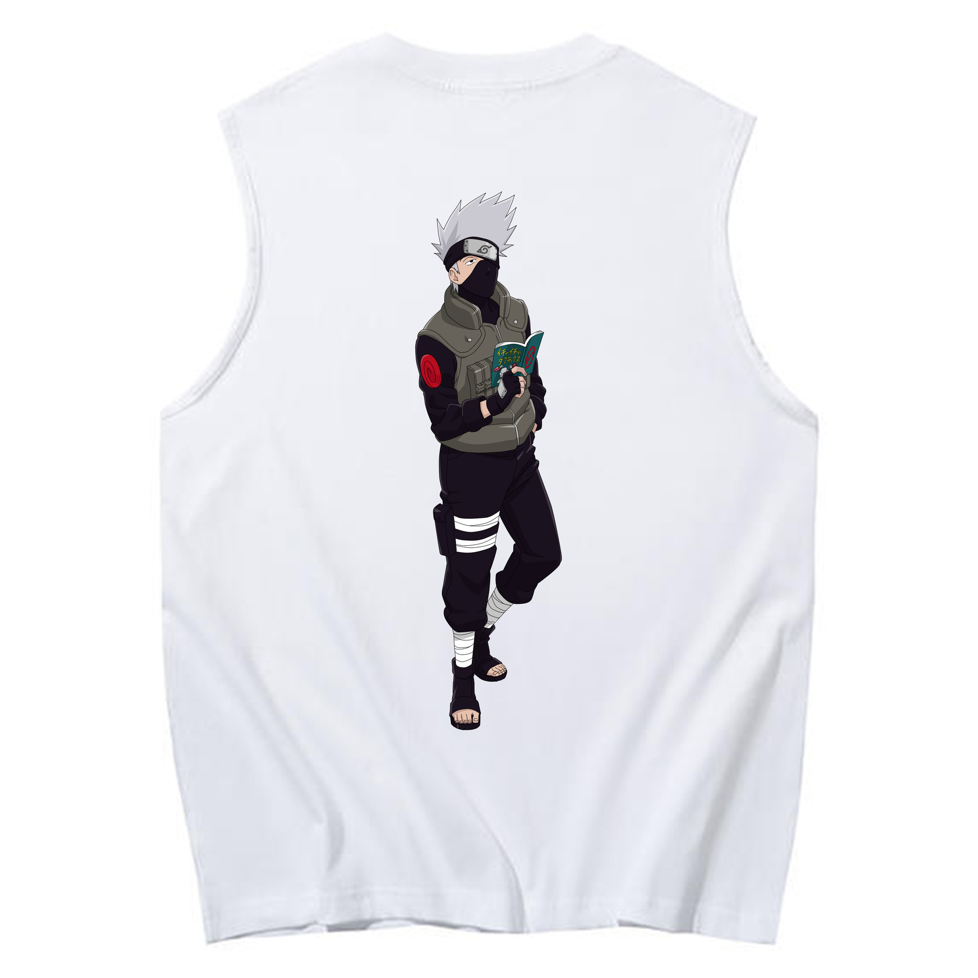 （画像用） NARUTO -ナルト- はたけ カカシ Hatake Kakashi コットン100％タンクトップ（背面プリント）