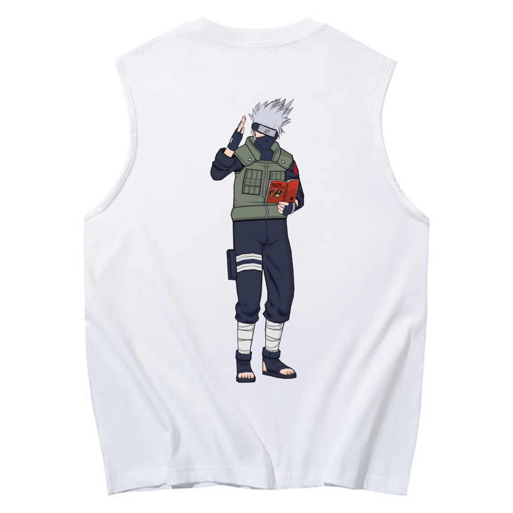 （画像用） NARUTO -ナルト- はたけ カカシ Hatake Kakashi コットン100％タンクトップ（背面プリント）