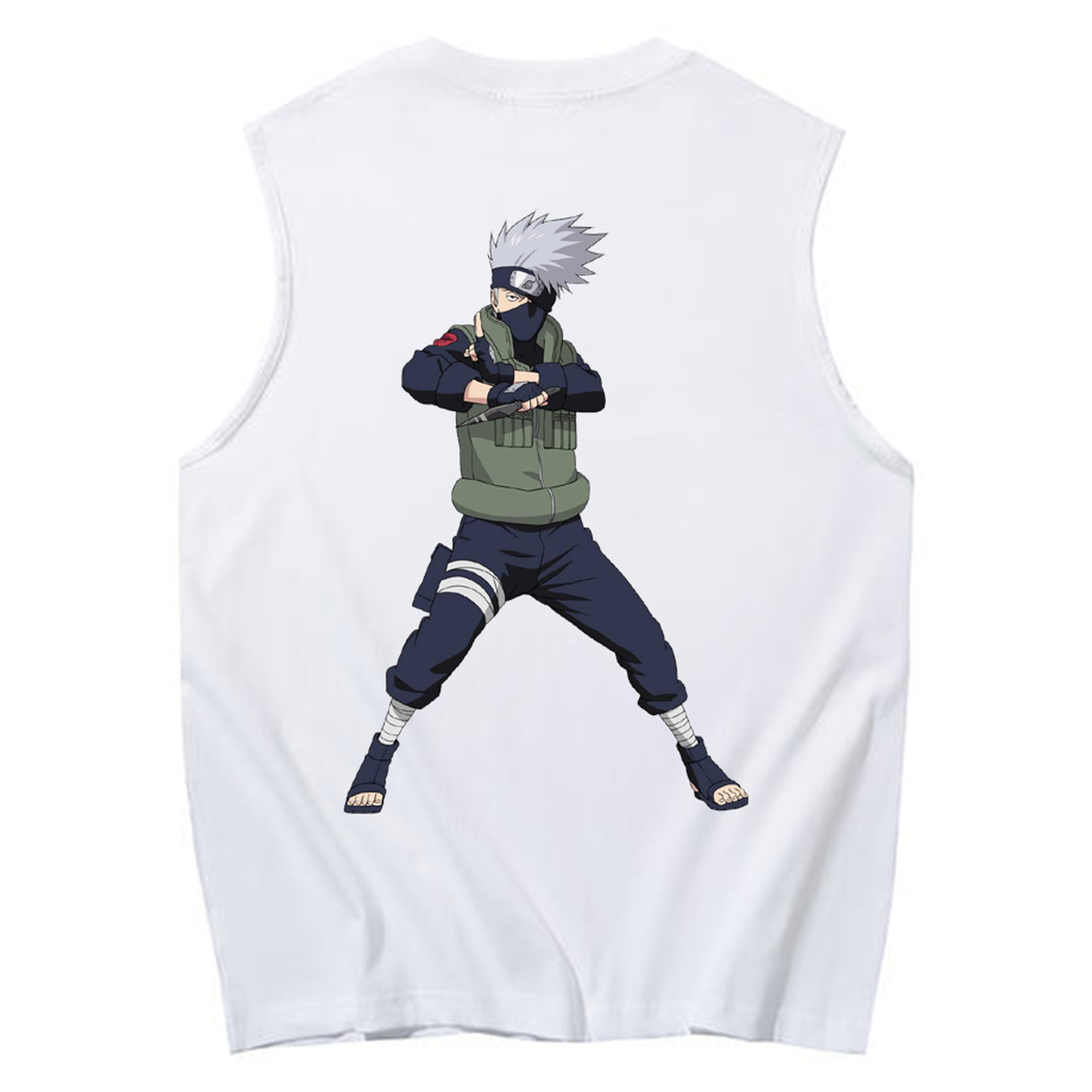 （画像用） NARUTO -ナルト- はたけ カカシ Hatake Kakashi コットン100％タンクトップ（背面プリント）