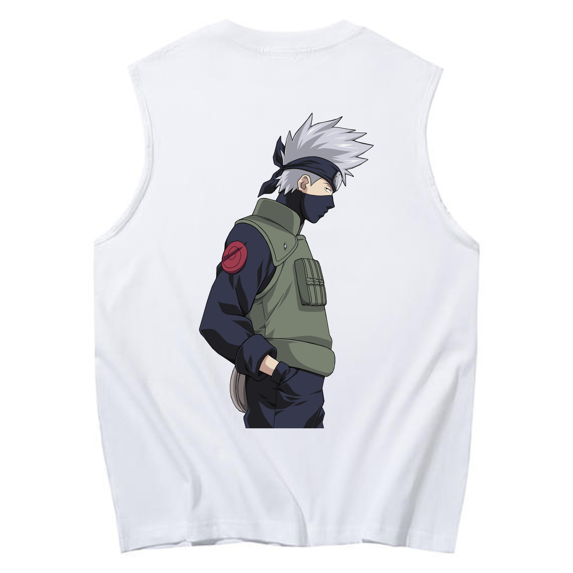 （画像用） NARUTO -ナルト- はたけ カカシ Hatake Kakashi コットン100％タンクトップ（背面プリント）