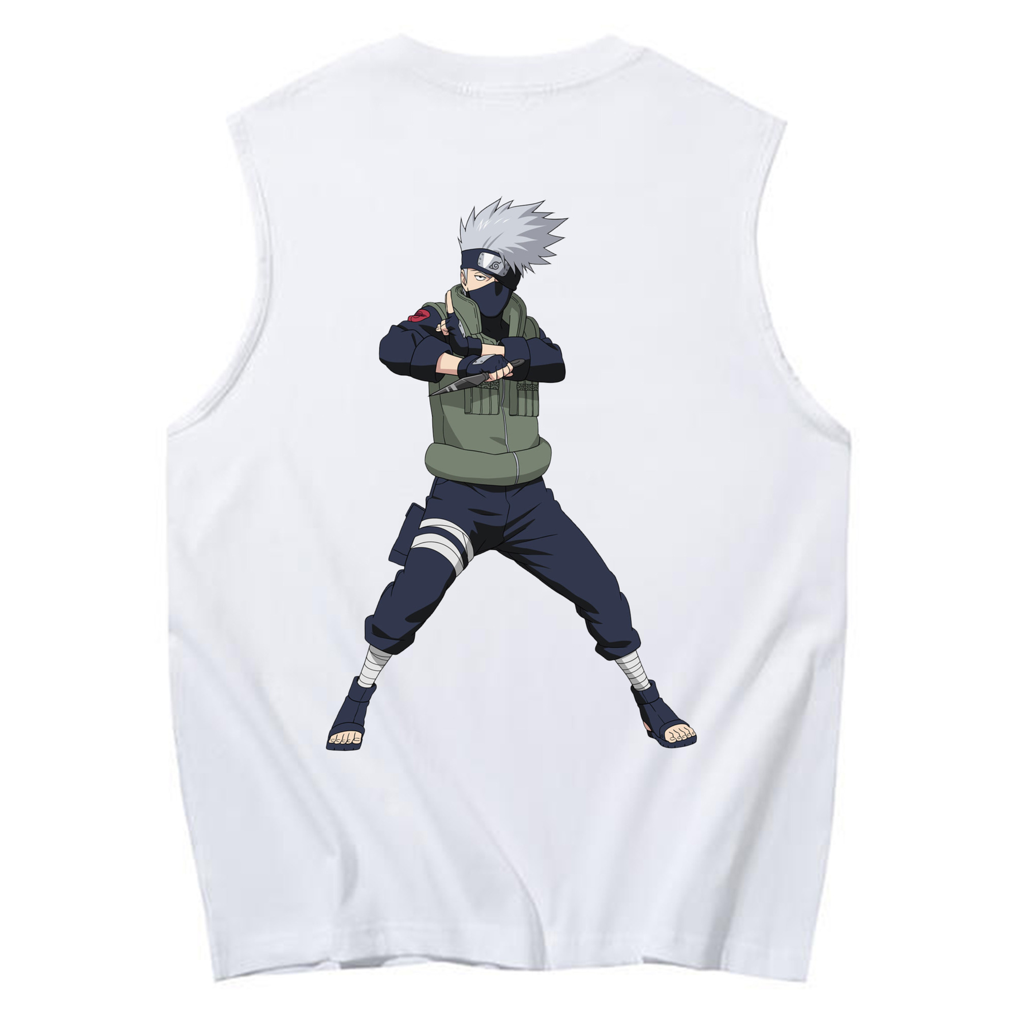 （画像用） NARUTO -ナルト- はたけ カカシ Hatake Kakashi コットン100％タンクトップ（背面プリント）