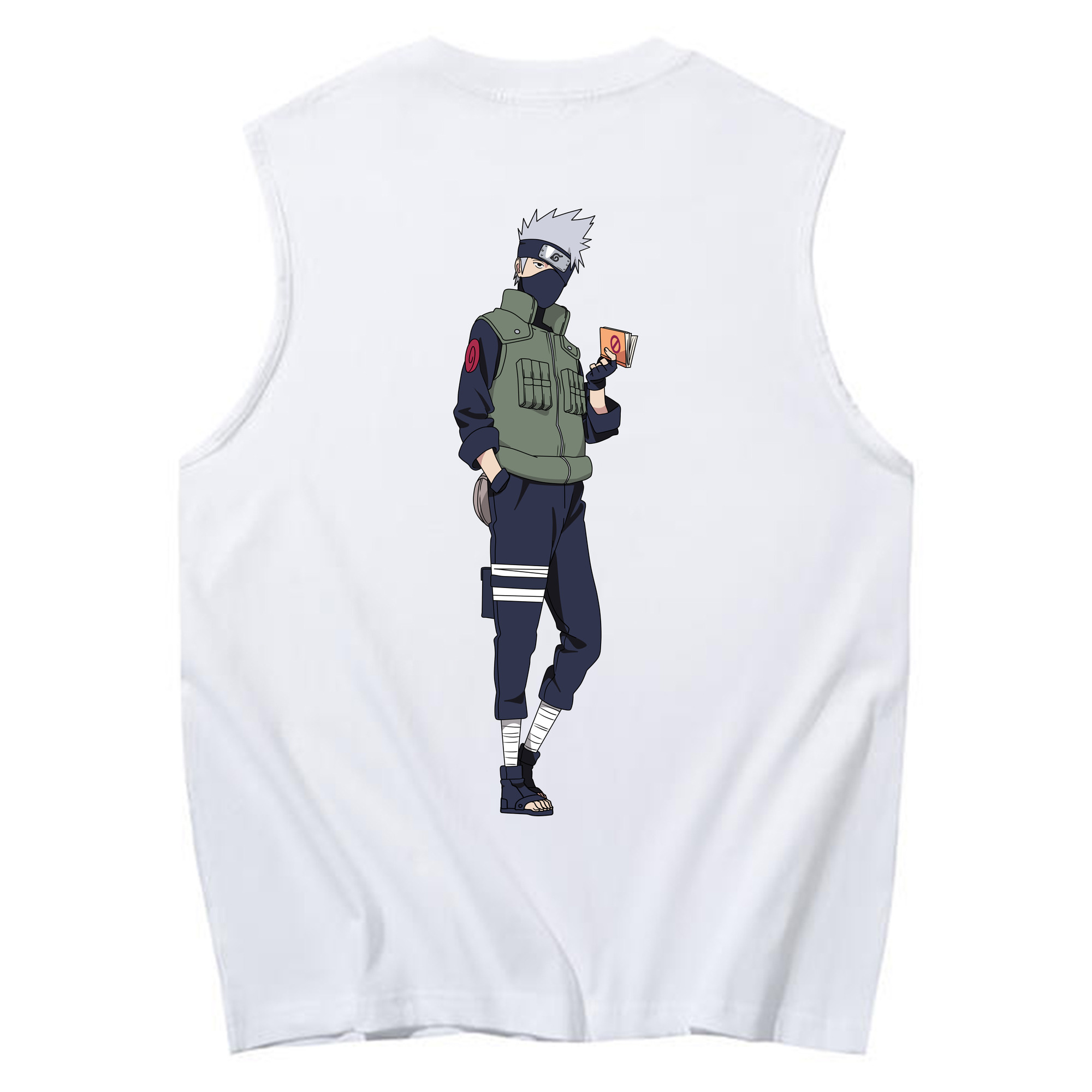 （画像用） NARUTO -ナルト- はたけ カカシ Hatake Kakashi コットン100％タンクトップ（背面プリント）