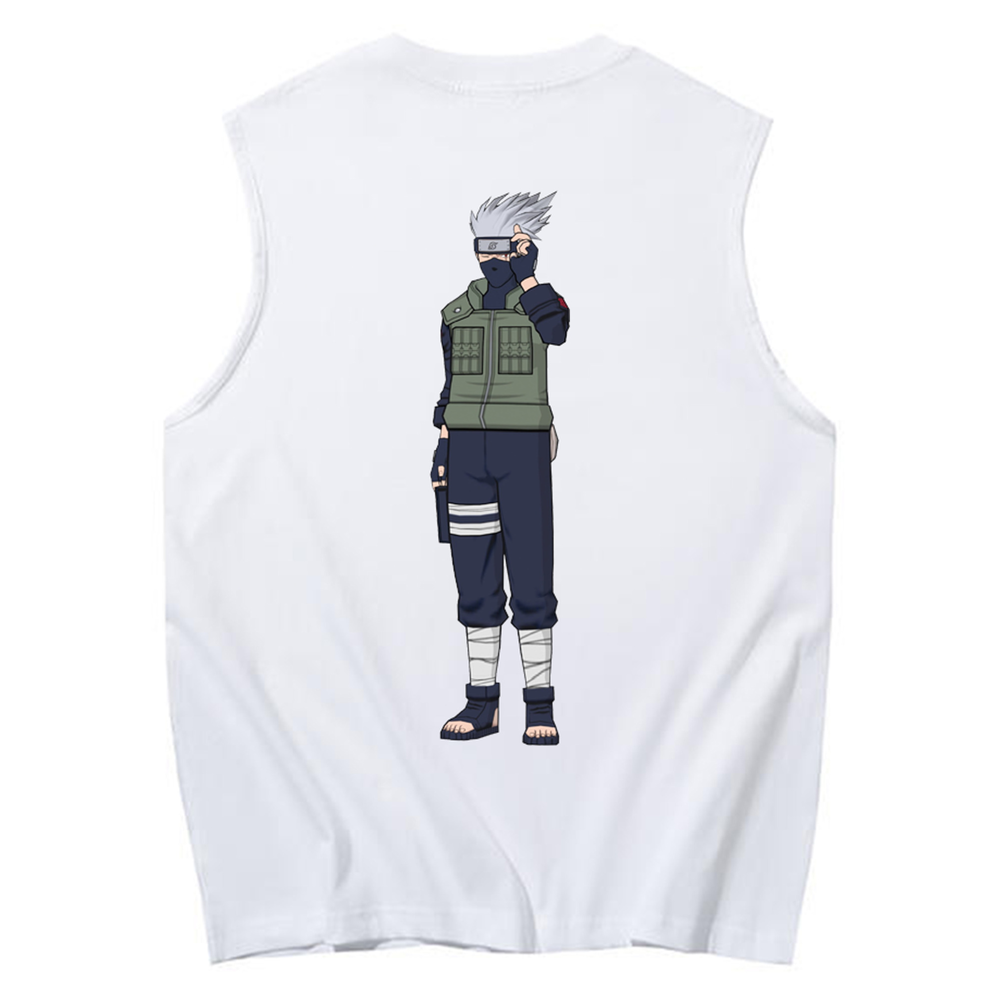 （画像用） NARUTO -ナルト- はたけ カカシ Hatake Kakashi コットン100％タンクトップ（背面プリント）
