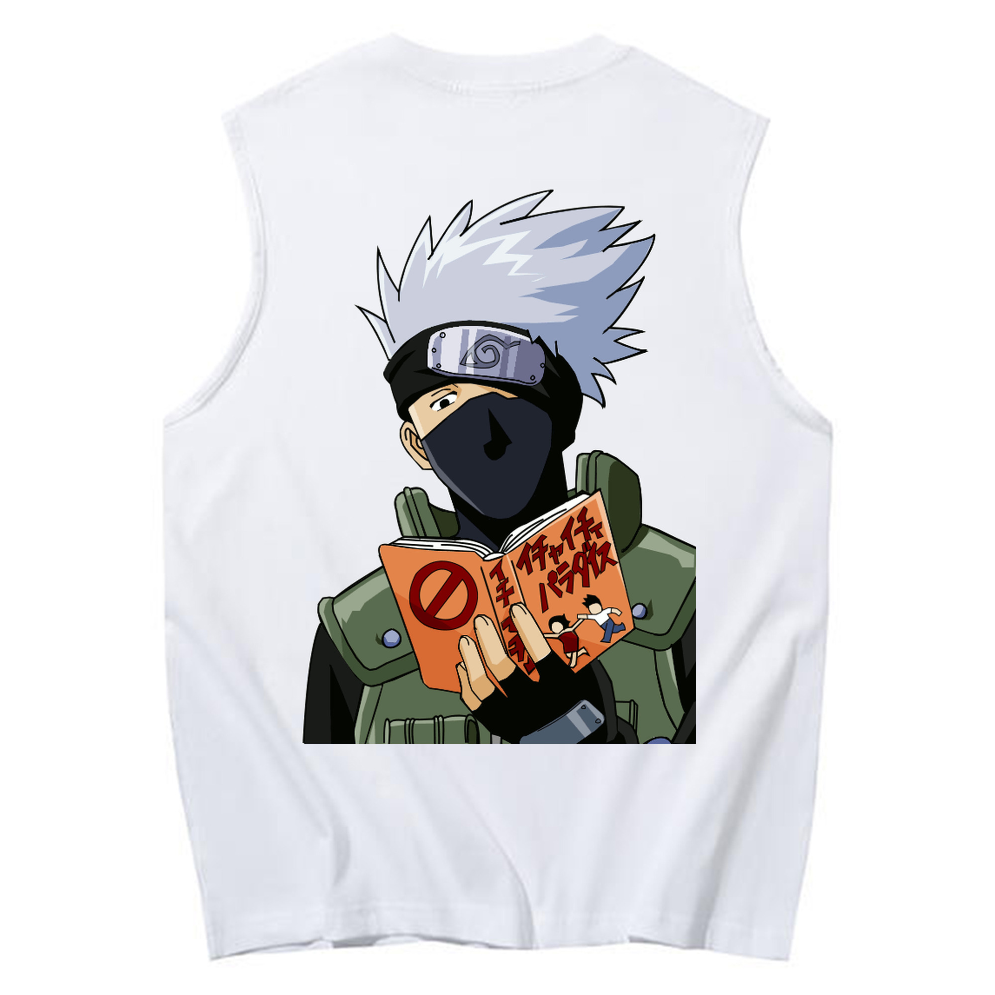 （画像用） NARUTO -ナルト- はたけ カカシ Hatake Kakashi コットン100％タンクトップ（背面プリント）