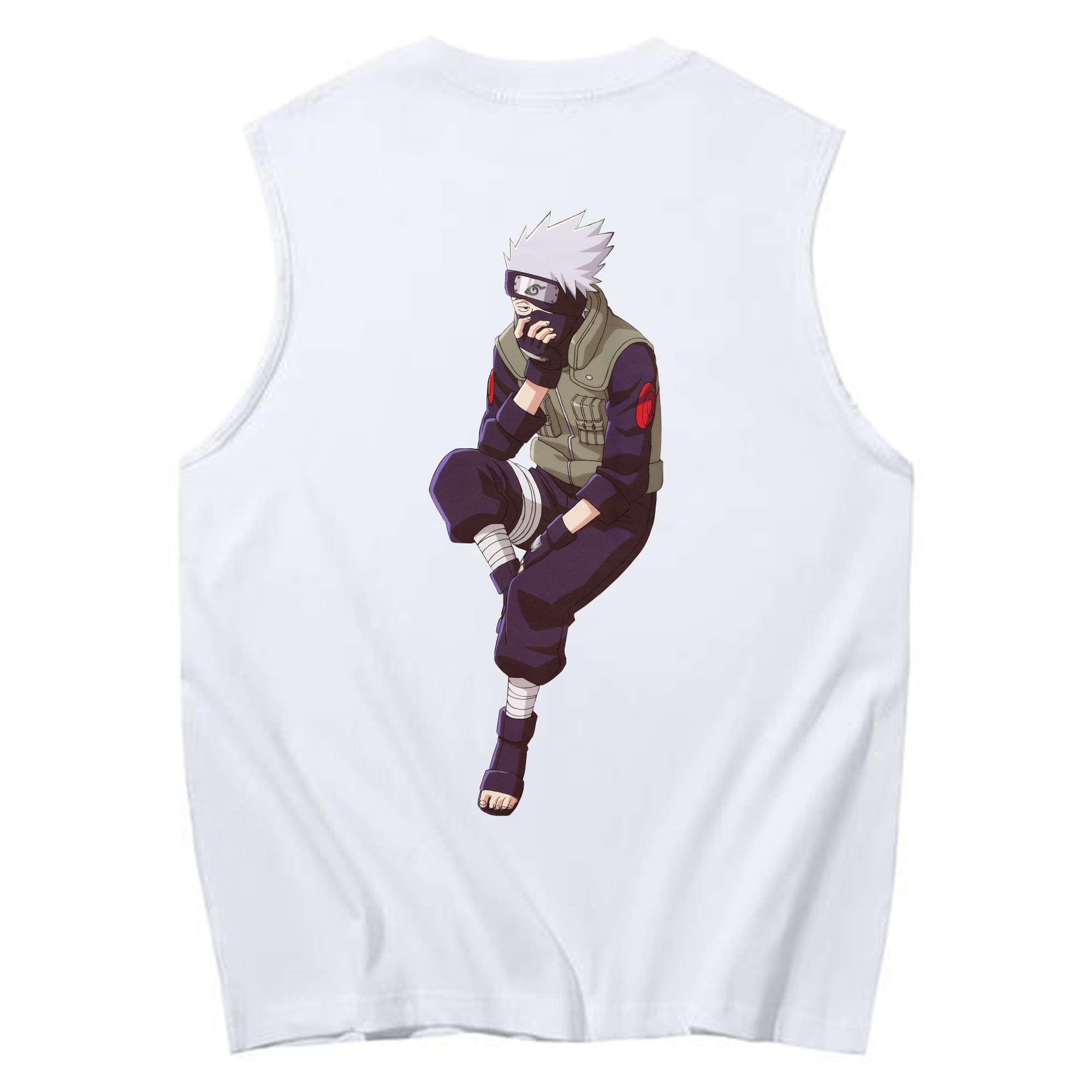 （画像用） NARUTO -ナルト- はたけ カカシ Hatake Kakashi コットン100％タンクトップ（背面プリント）