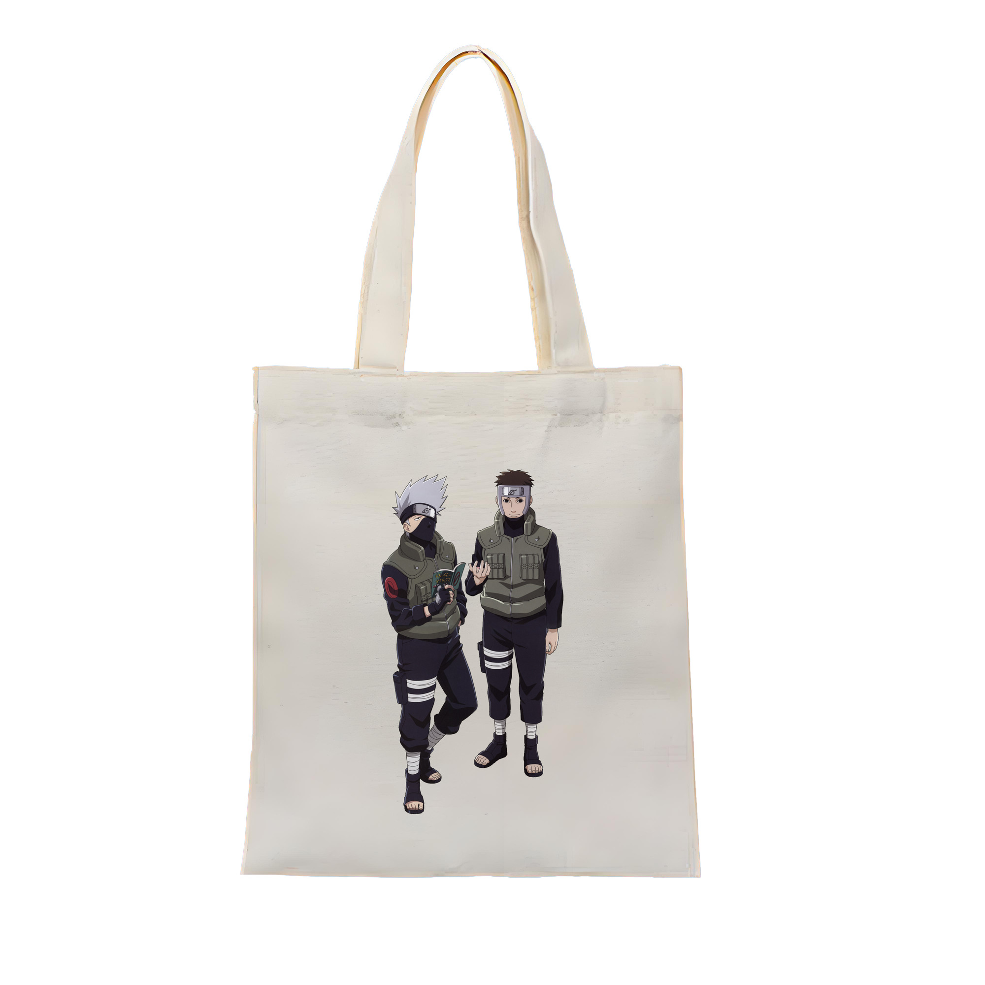 （画像用） NARUTO -ナルト- はたけ カカシ Hatake Kakashi 縦型キャンバス生地手提げバッグ　トートバッグ