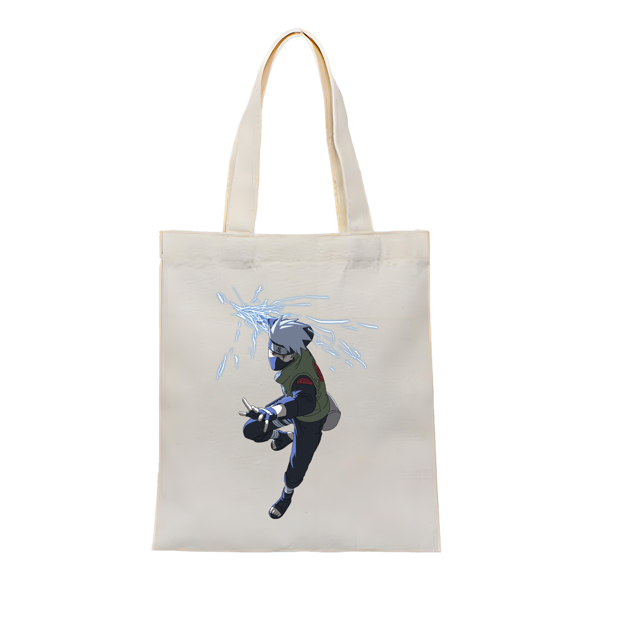 （画像用） NARUTO -ナルト- はたけ カカシ Hatake Kakashi 縦型キャンバス生地手提げバッグ　トートバッグ