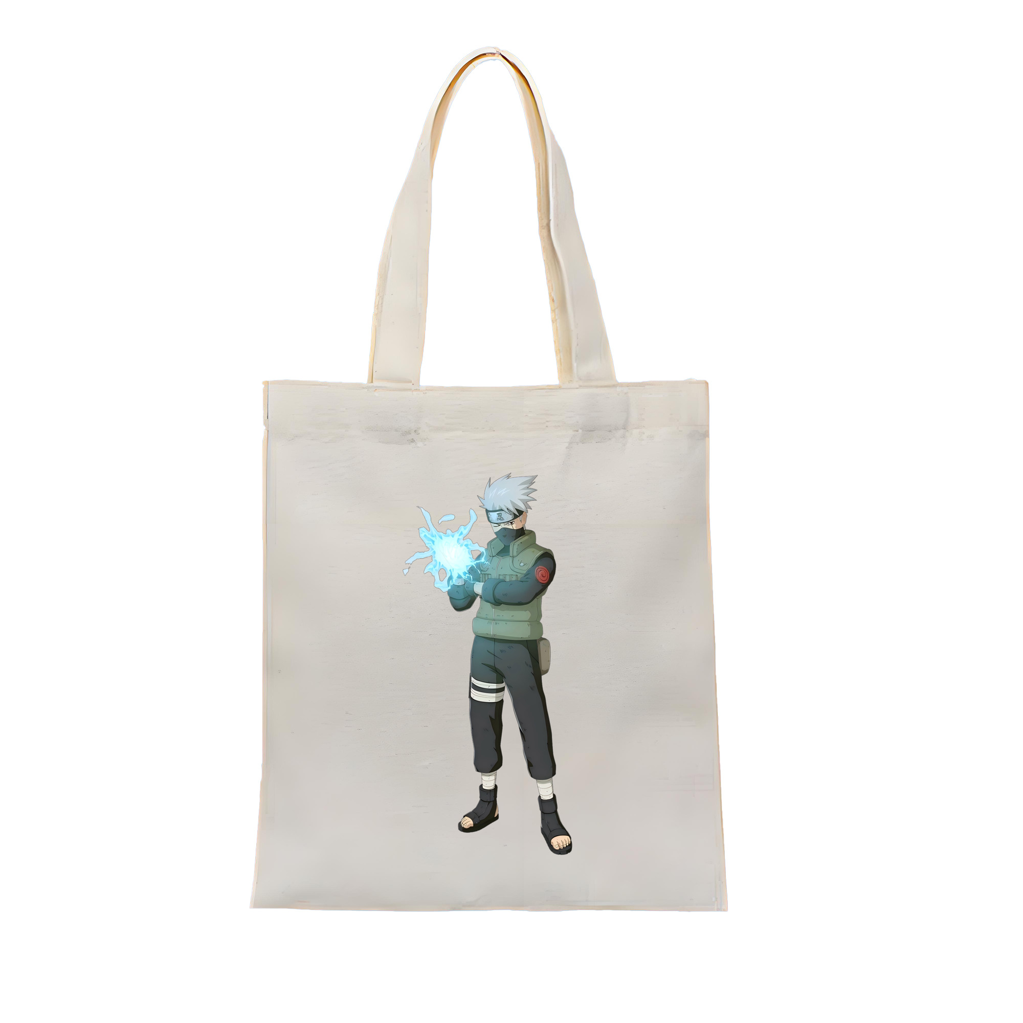 （画像用） NARUTO -ナルト- はたけ カカシ Hatake Kakashi 縦型キャンバス生地手提げバッグ　トートバッグ