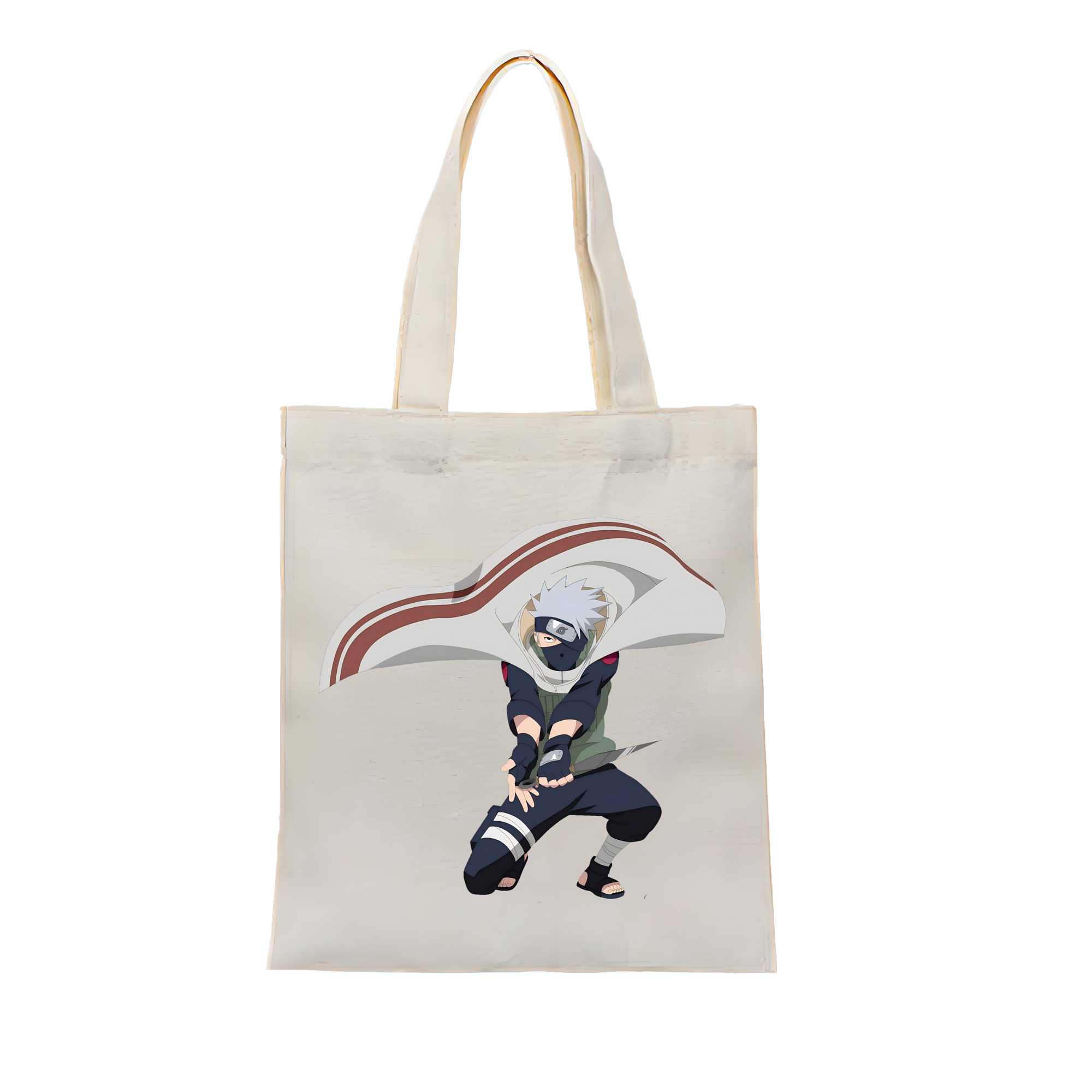 （画像用） NARUTO -ナルト- はたけ カカシ Hatake Kakashi 縦型キャンバス生地手提げバッグ　トートバッグ