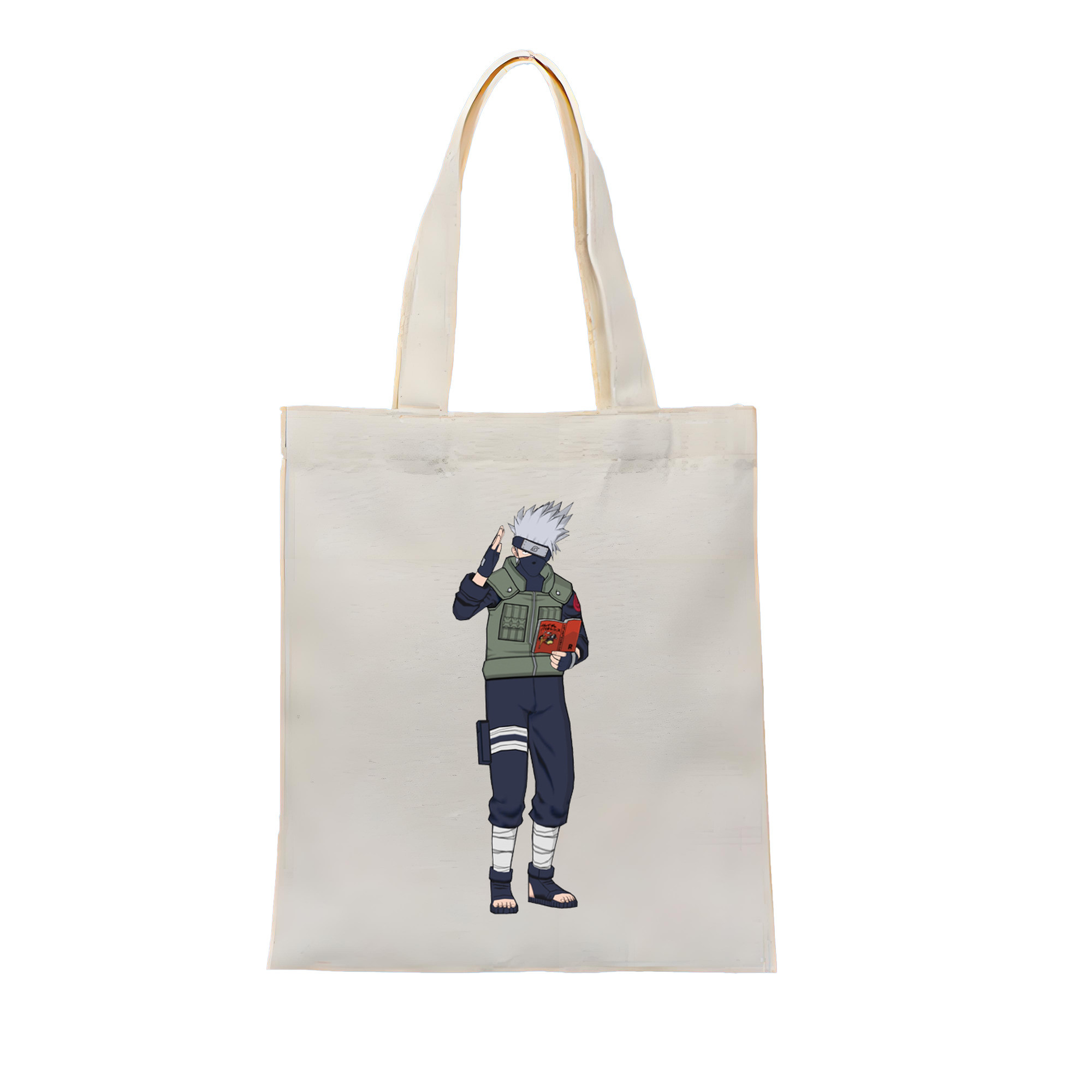 （画像用） NARUTO -ナルト- はたけ カカシ Hatake Kakashi 縦型キャンバス生地手提げバッグ　トートバッグ