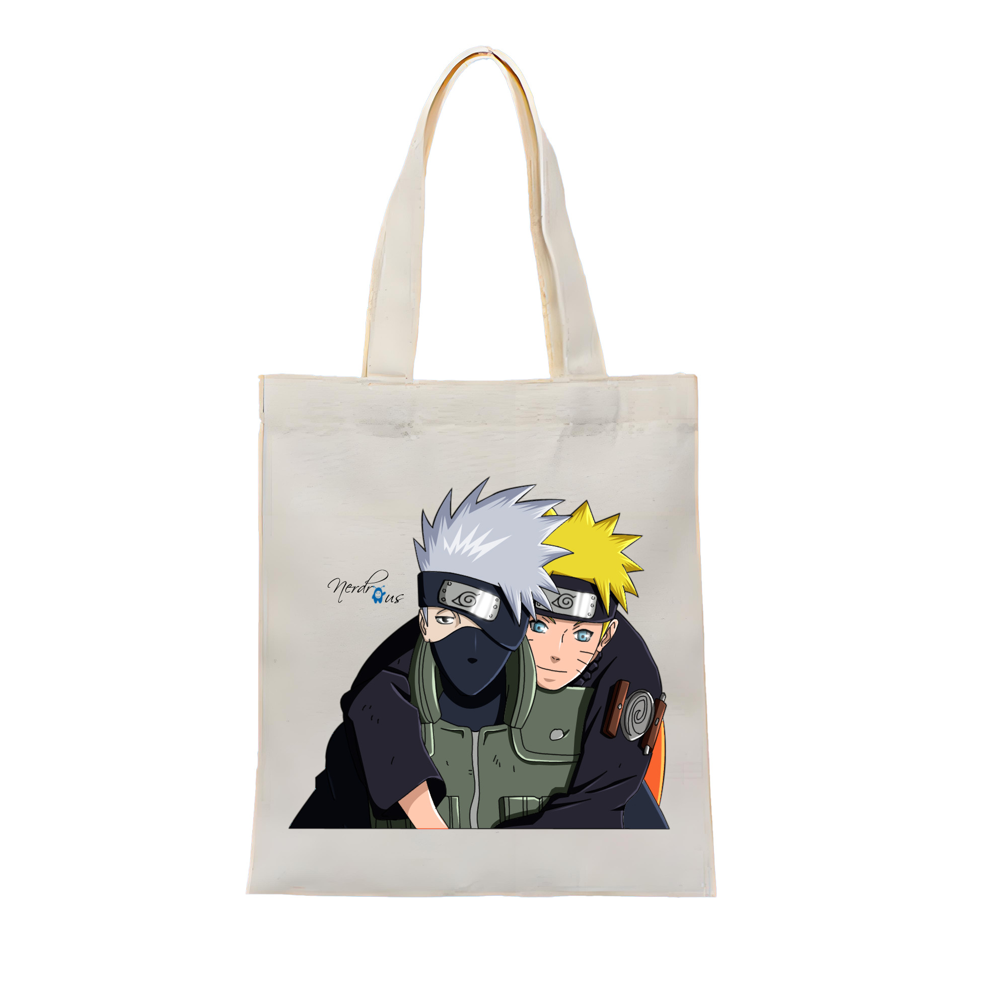 （画像用） NARUTO -ナルト- はたけ カカシ Hatake Kakashi 縦型キャンバス生地手提げバッグ　トートバッグ