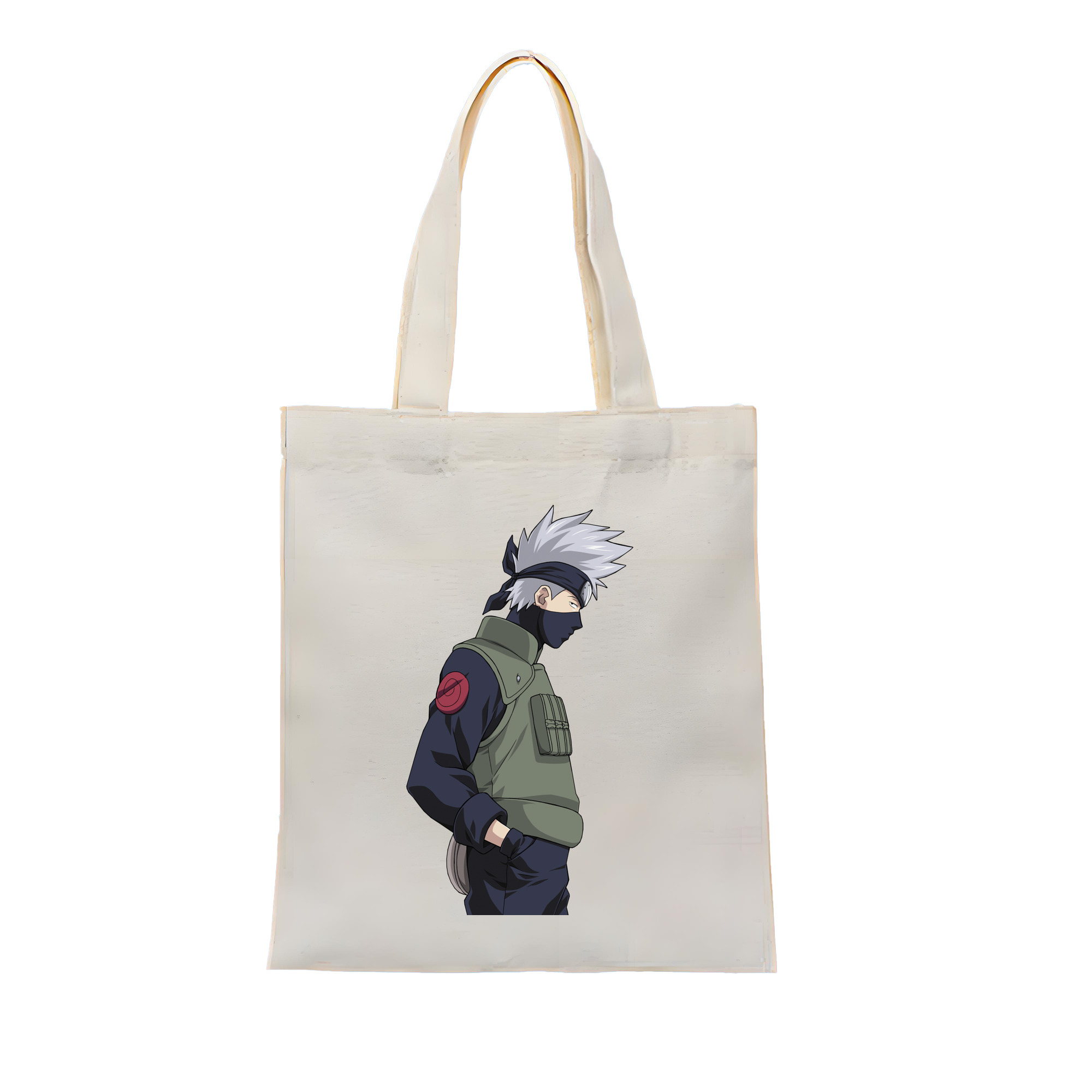 （画像用） NARUTO -ナルト- はたけ カカシ Hatake Kakashi 縦型キャンバス生地手提げバッグ　トートバッグ